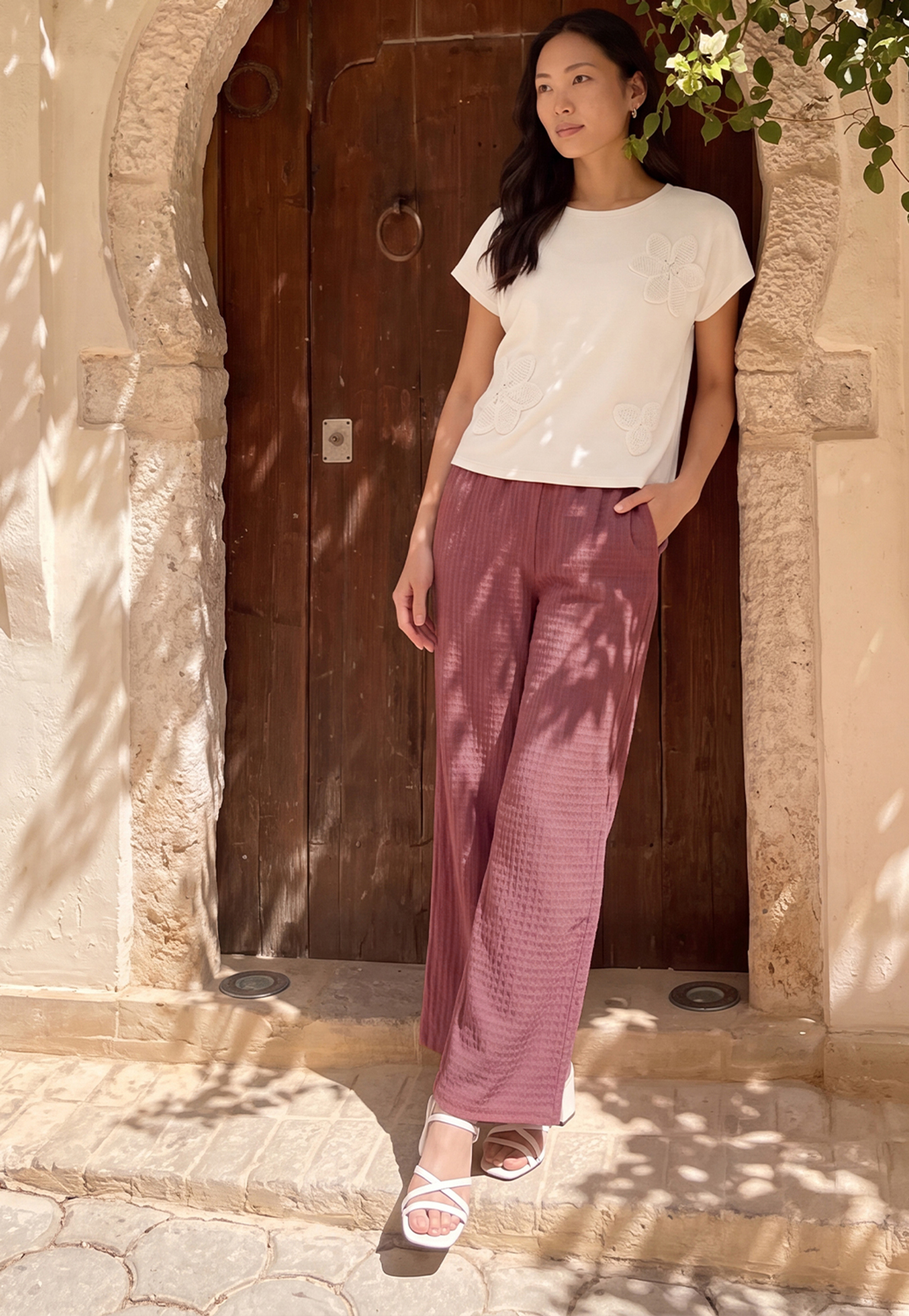Women Textured Trousers-picture-17