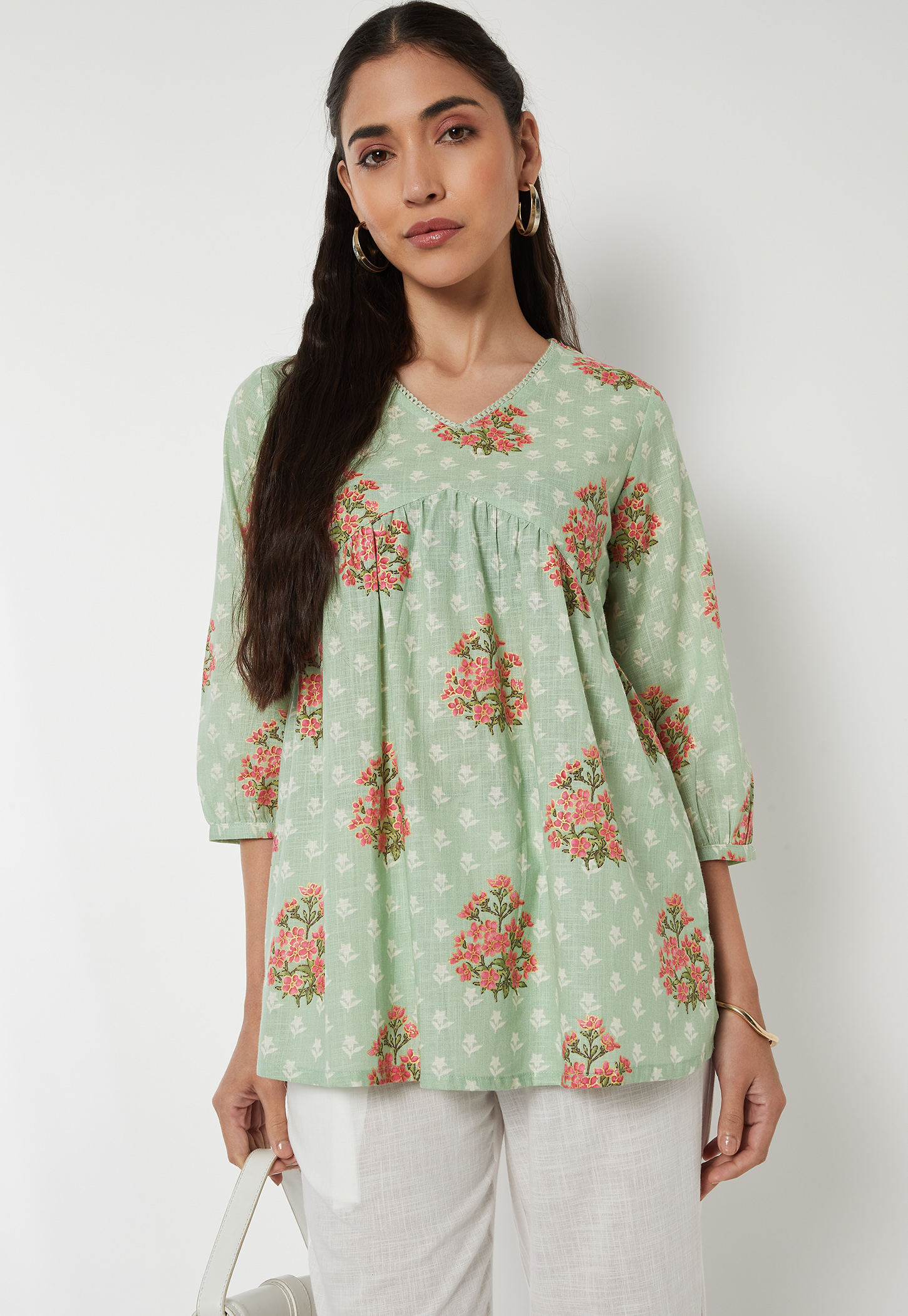 Women Floral Print Aliya Cut Kurti-image-8