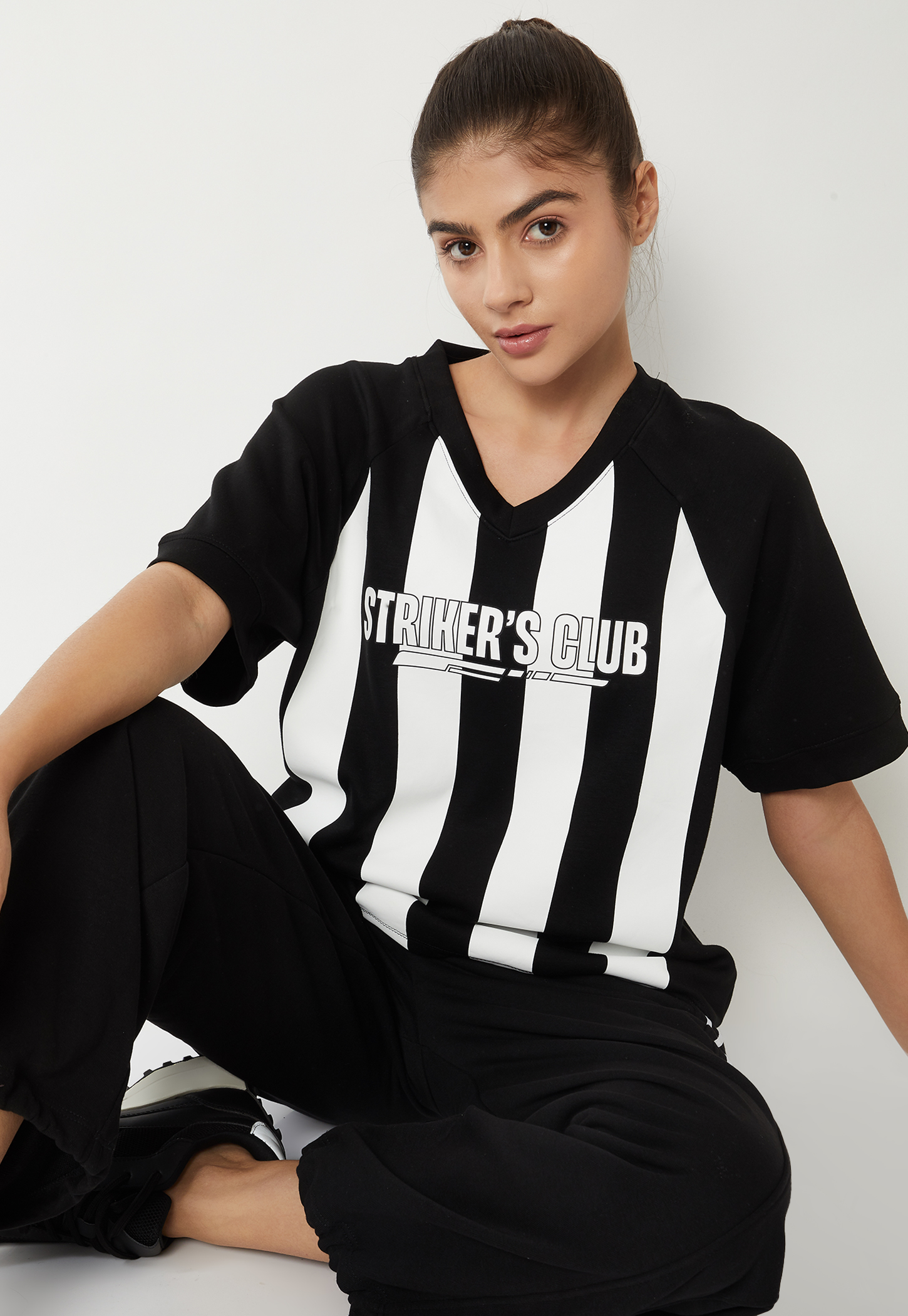 Women Striped Boxy Fit Buttersoft Sports T-shirt-picture-41