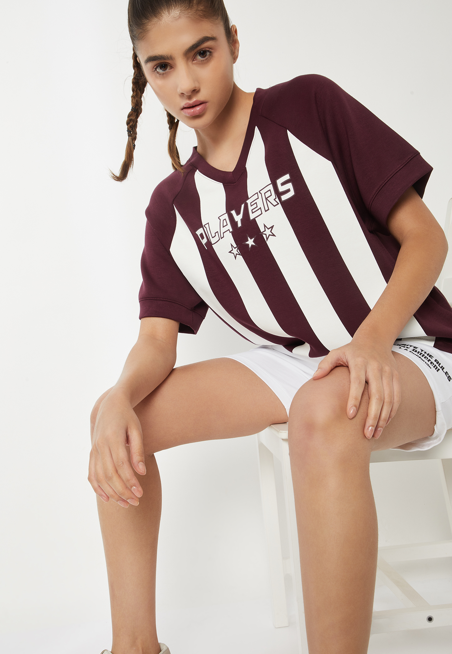 Women Striped Boxy Fit Buttersoft Sports T-shirt-picture-42