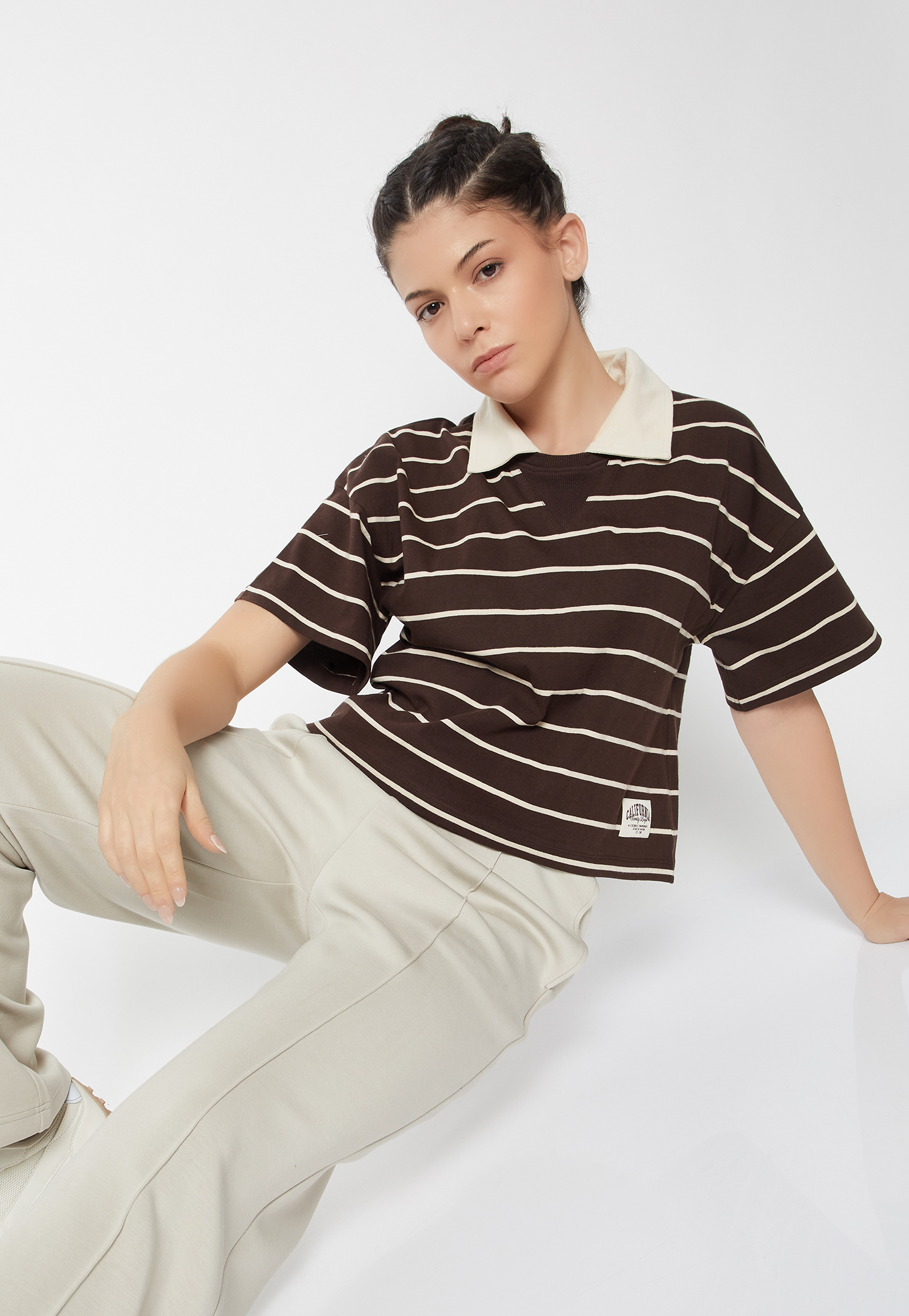 Women Striped Polo T-shirt-picture-47