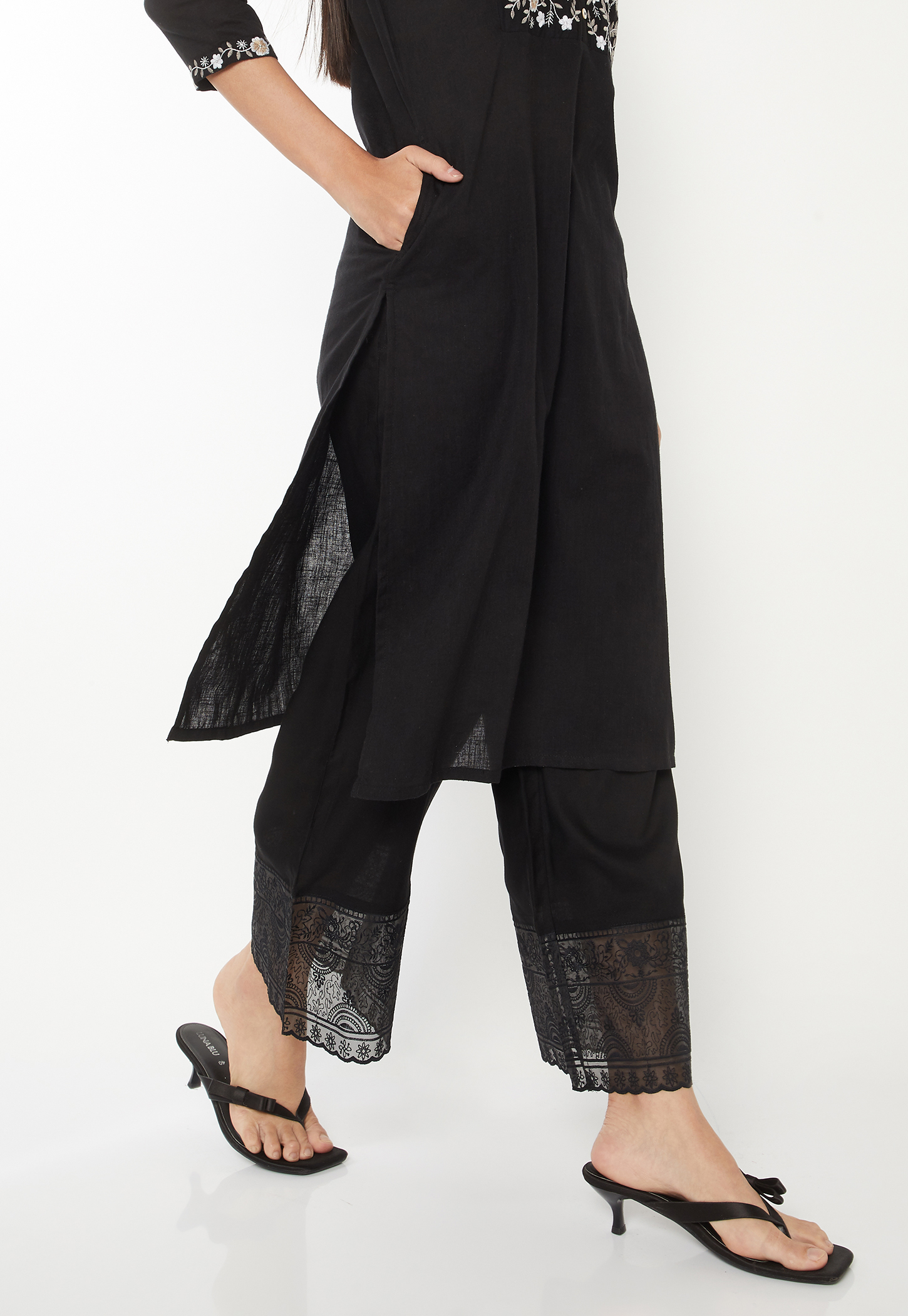 Women Embroidered Hem Palazzos-picture-29