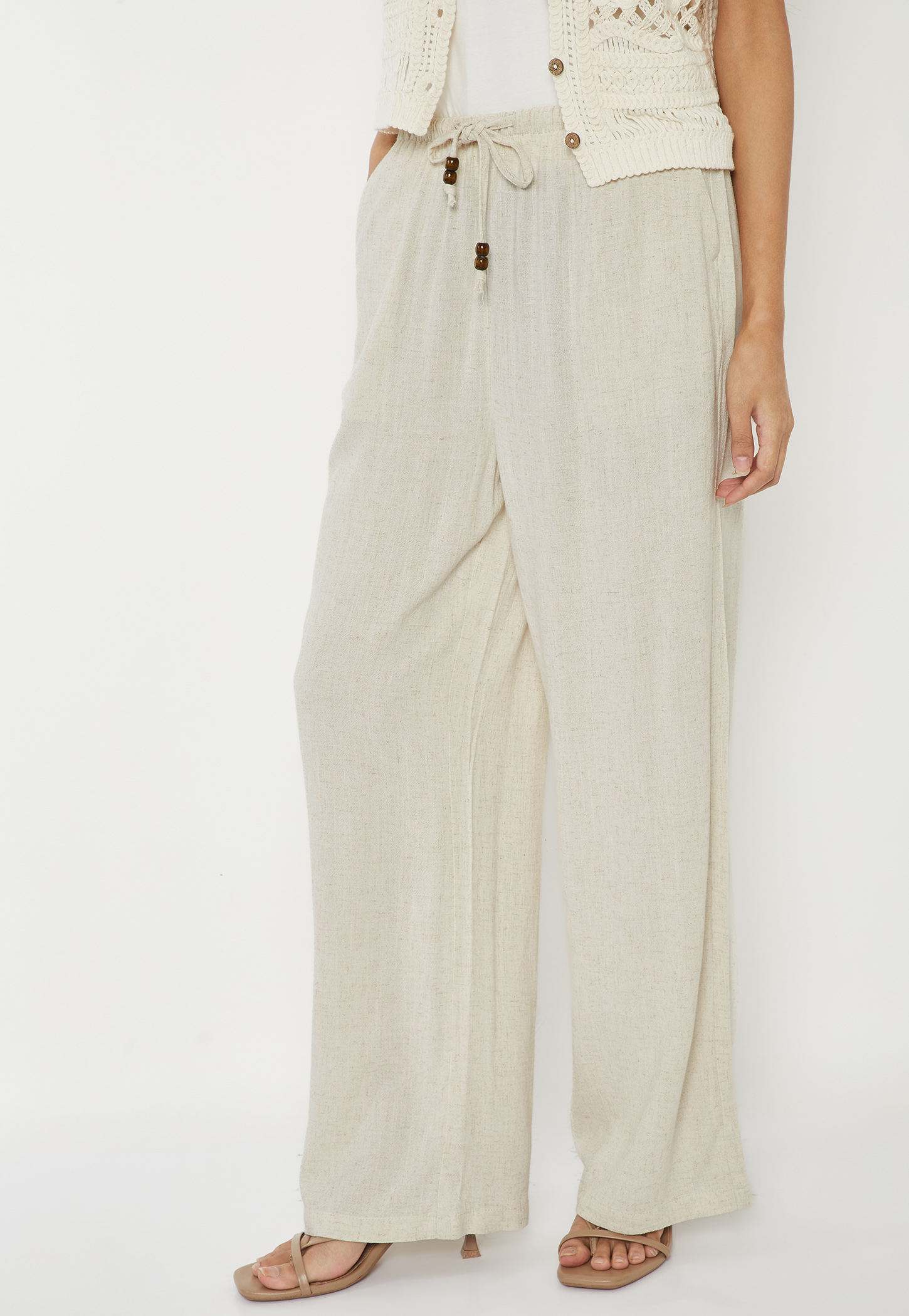 Women Solid Wide Leg Trousers-picture-22