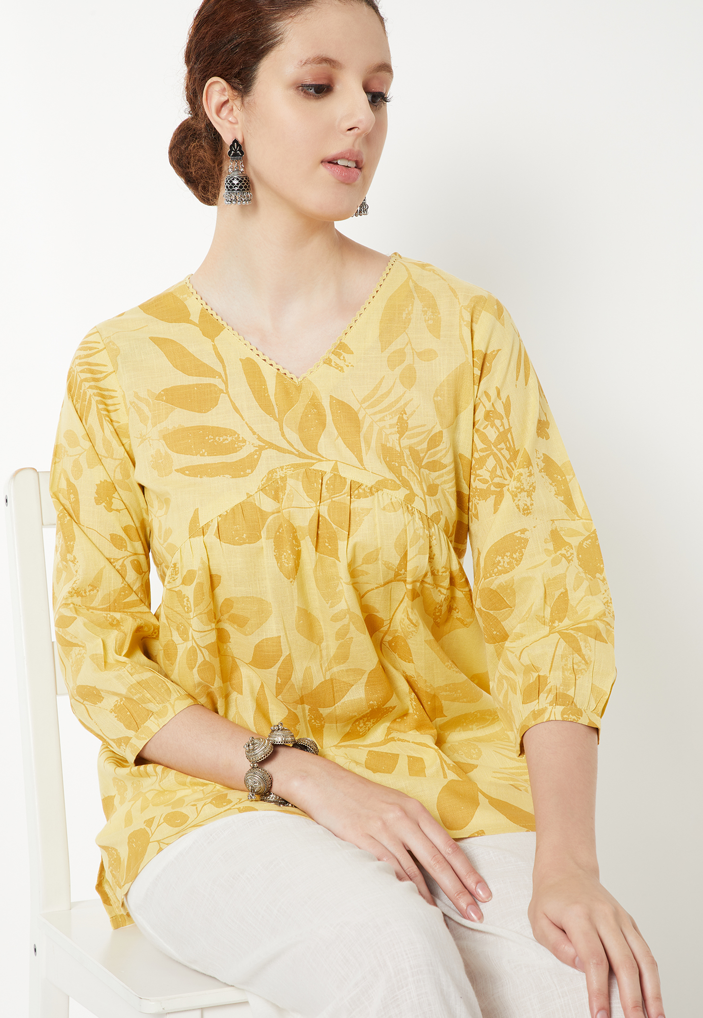Women Floral Printed A-Line Kurti-image-30