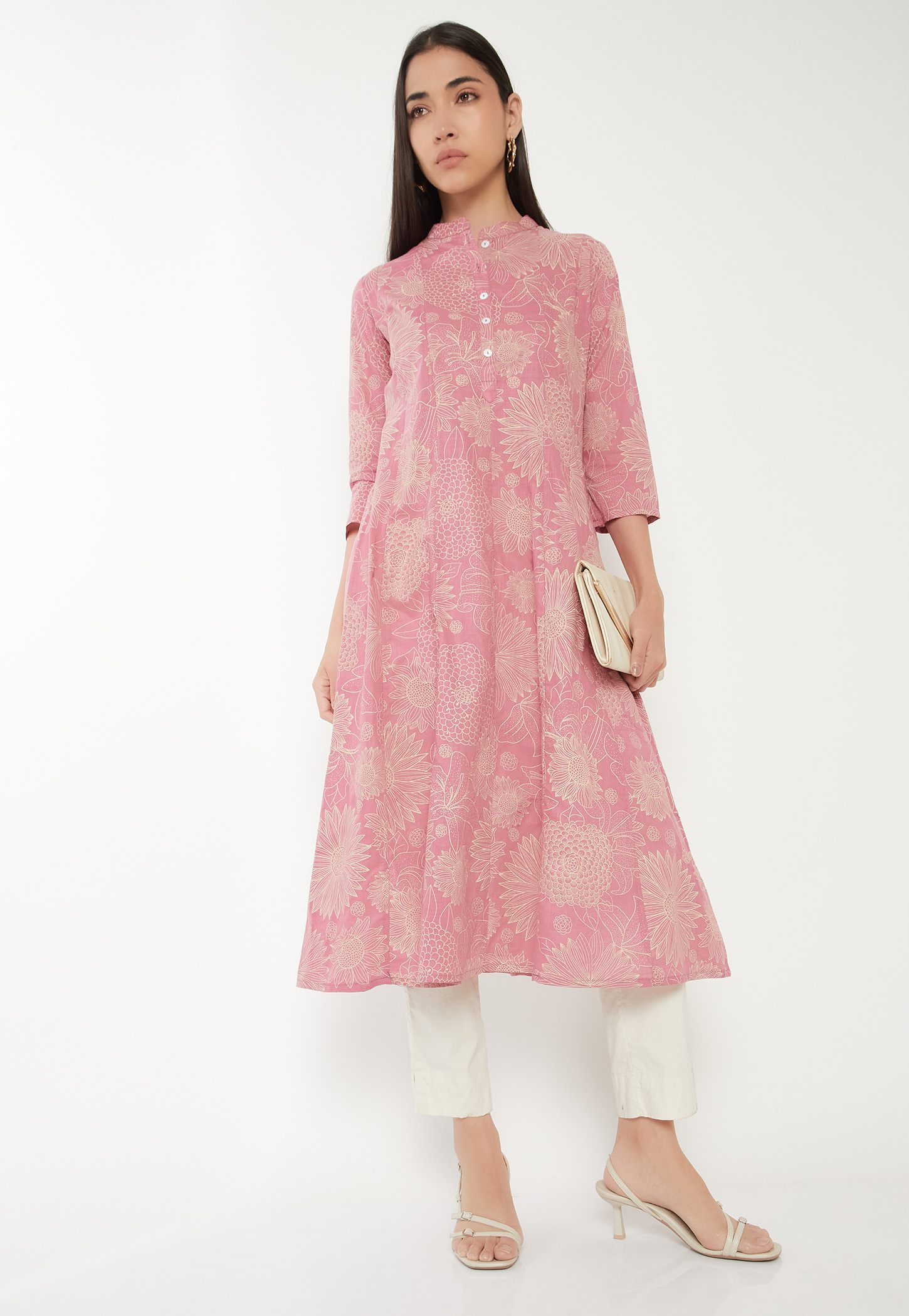 Women Floral Printed A-line Kurta-image-10