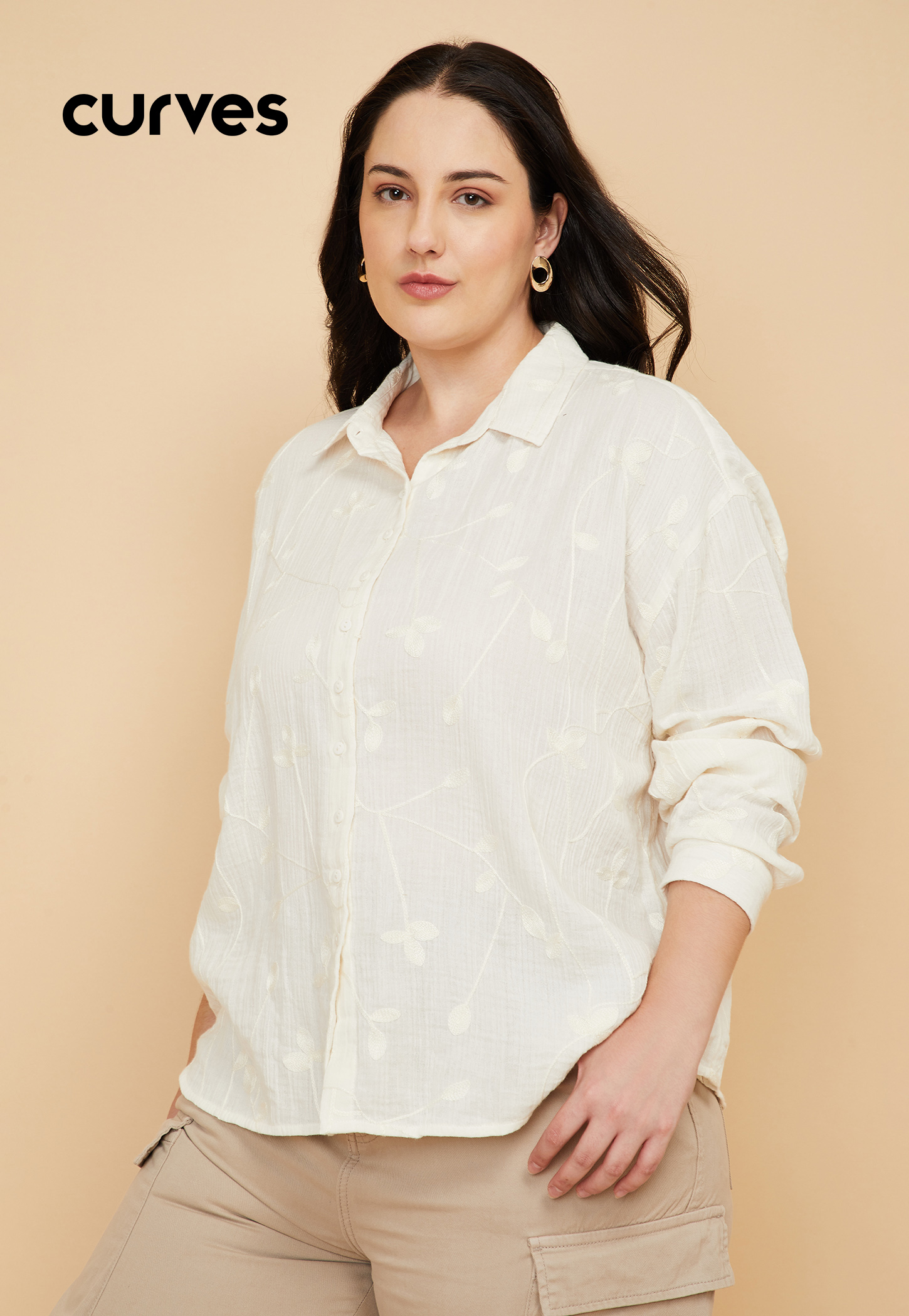 Women Embroidered Regular Fit Shirt