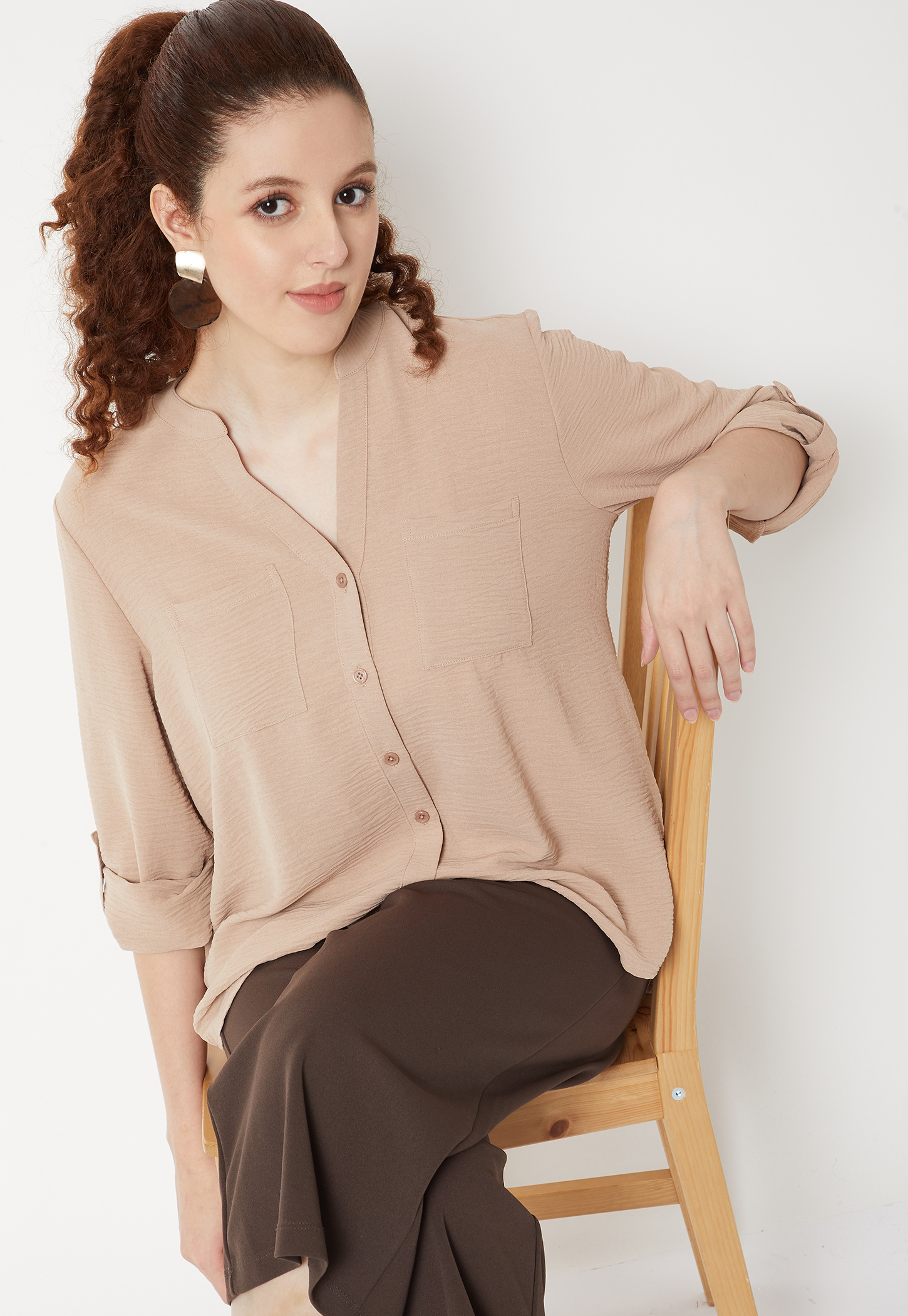 Women Textured Shirt-style Top-picture-27