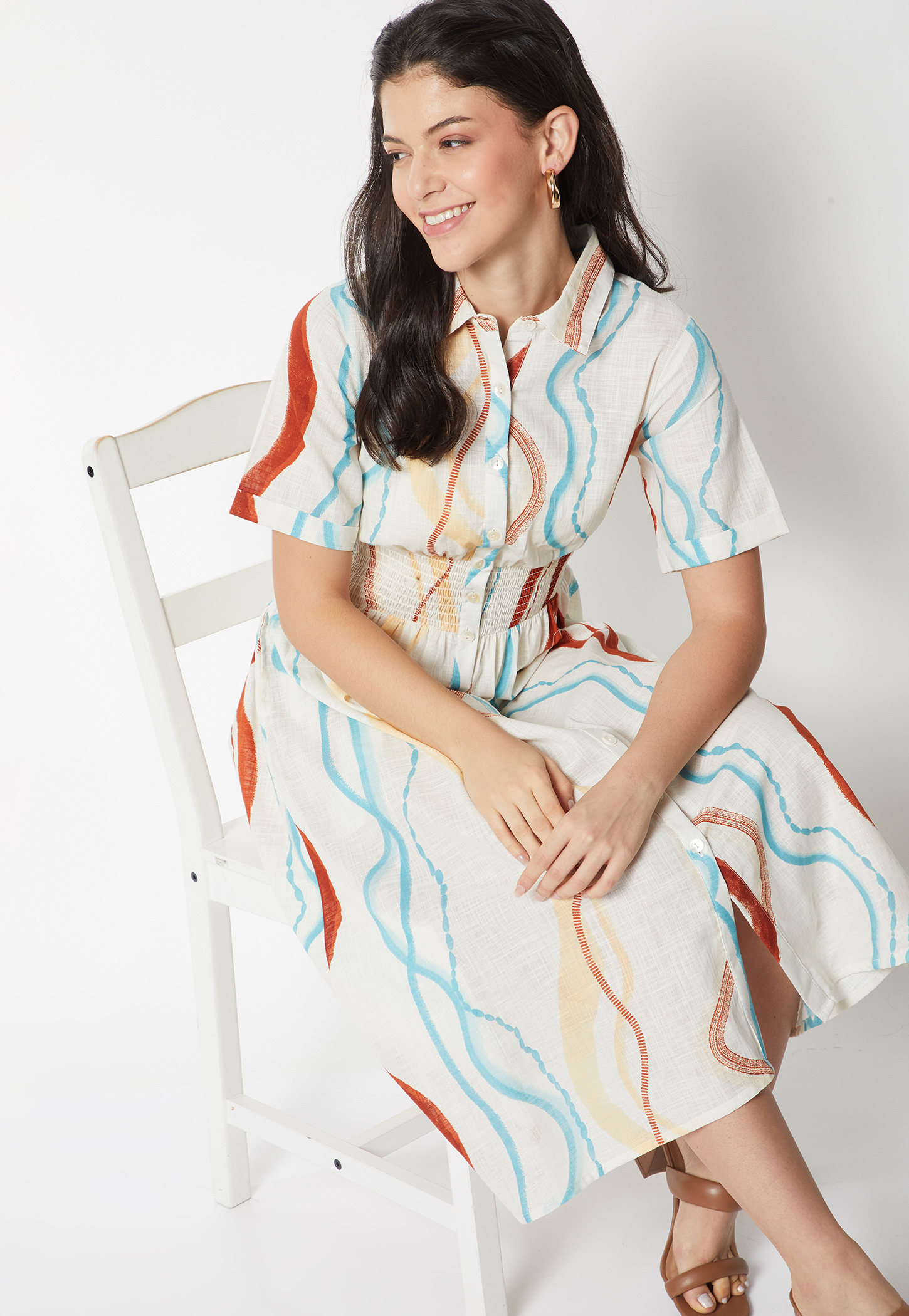 Women Printed Shirt Dress-picture-13