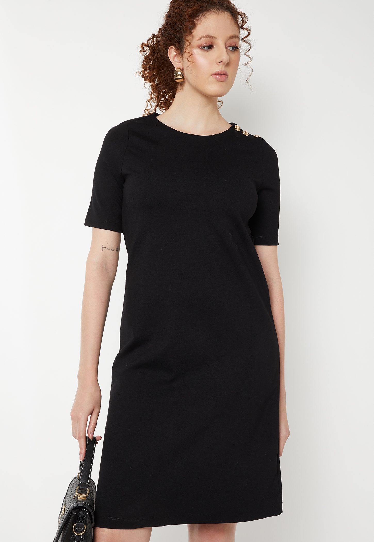 Women Solid Buttersoft Shift Dress-picture-11