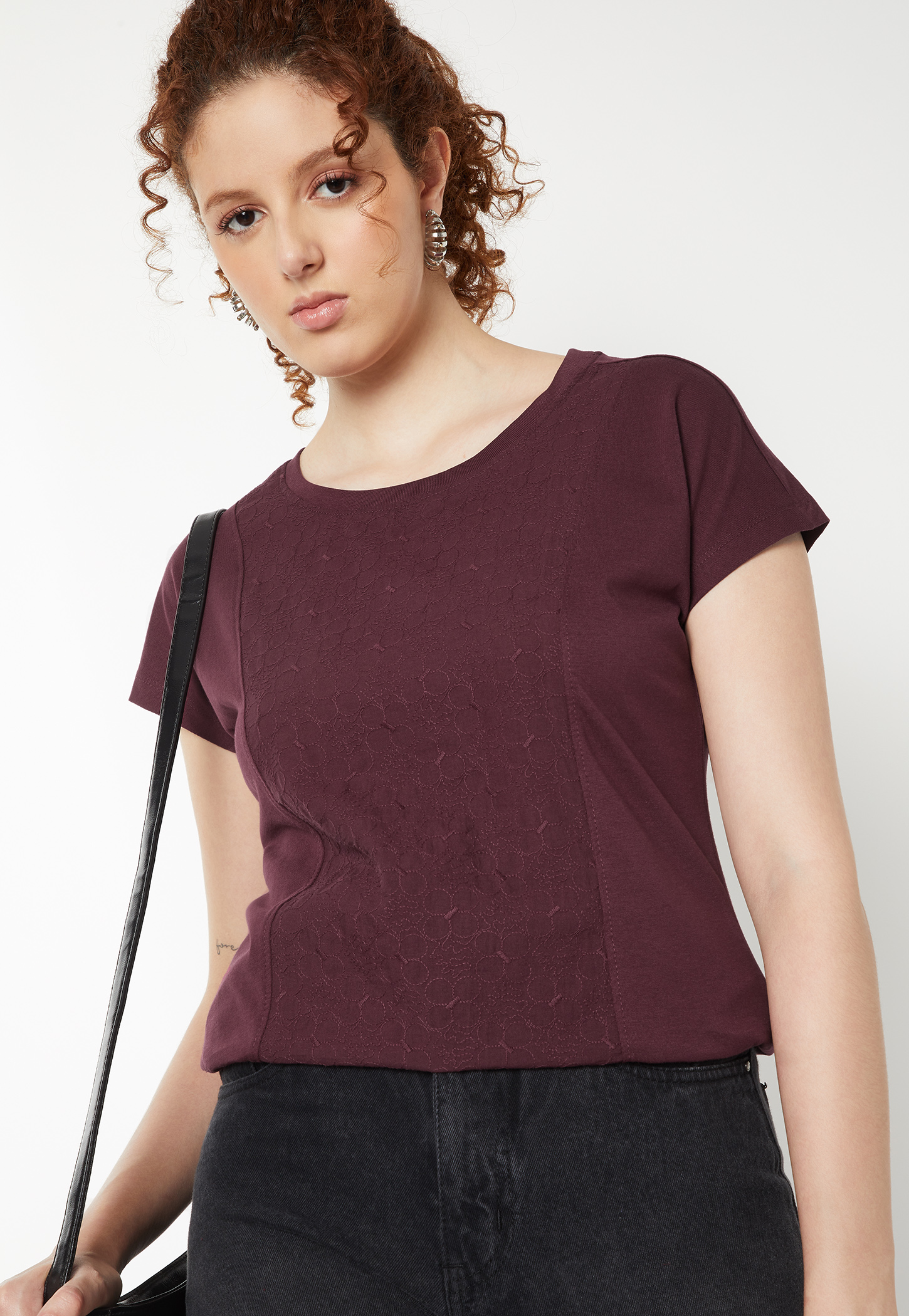 Women Embroidered Panel T-shirt-picture-25