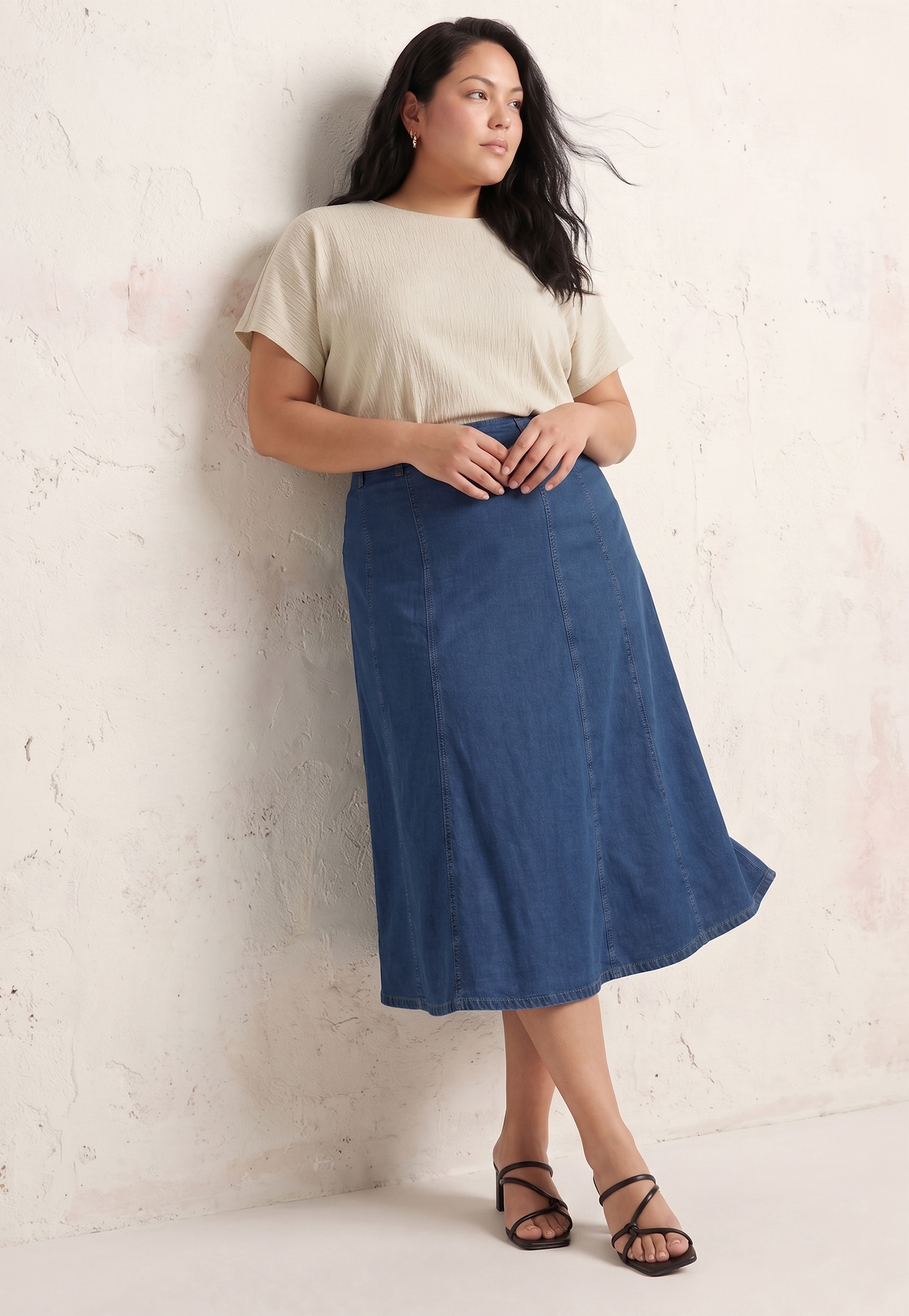 Women Solid Denim Skirt-picture-44