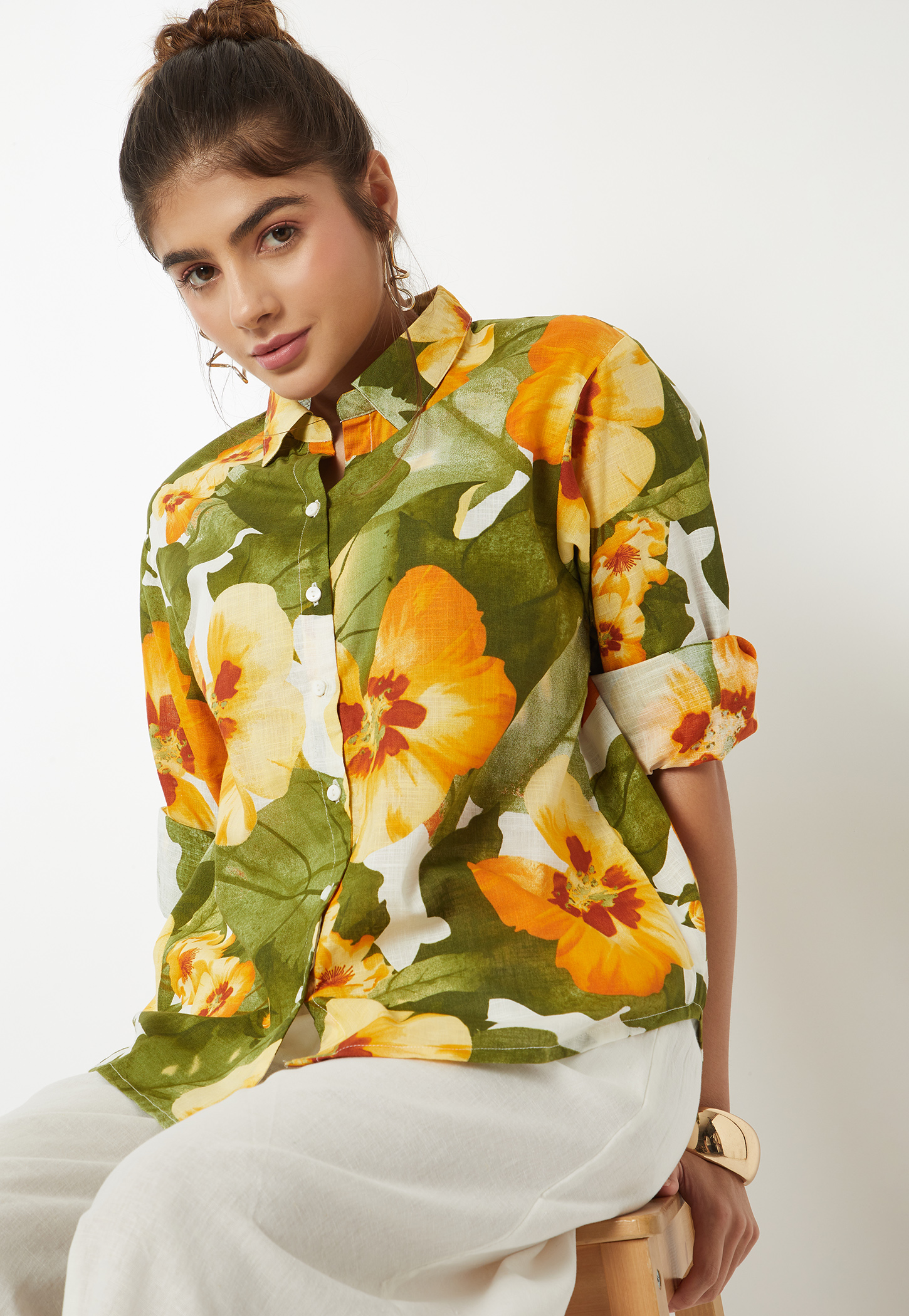 Women Floral Print Shirt-image-6