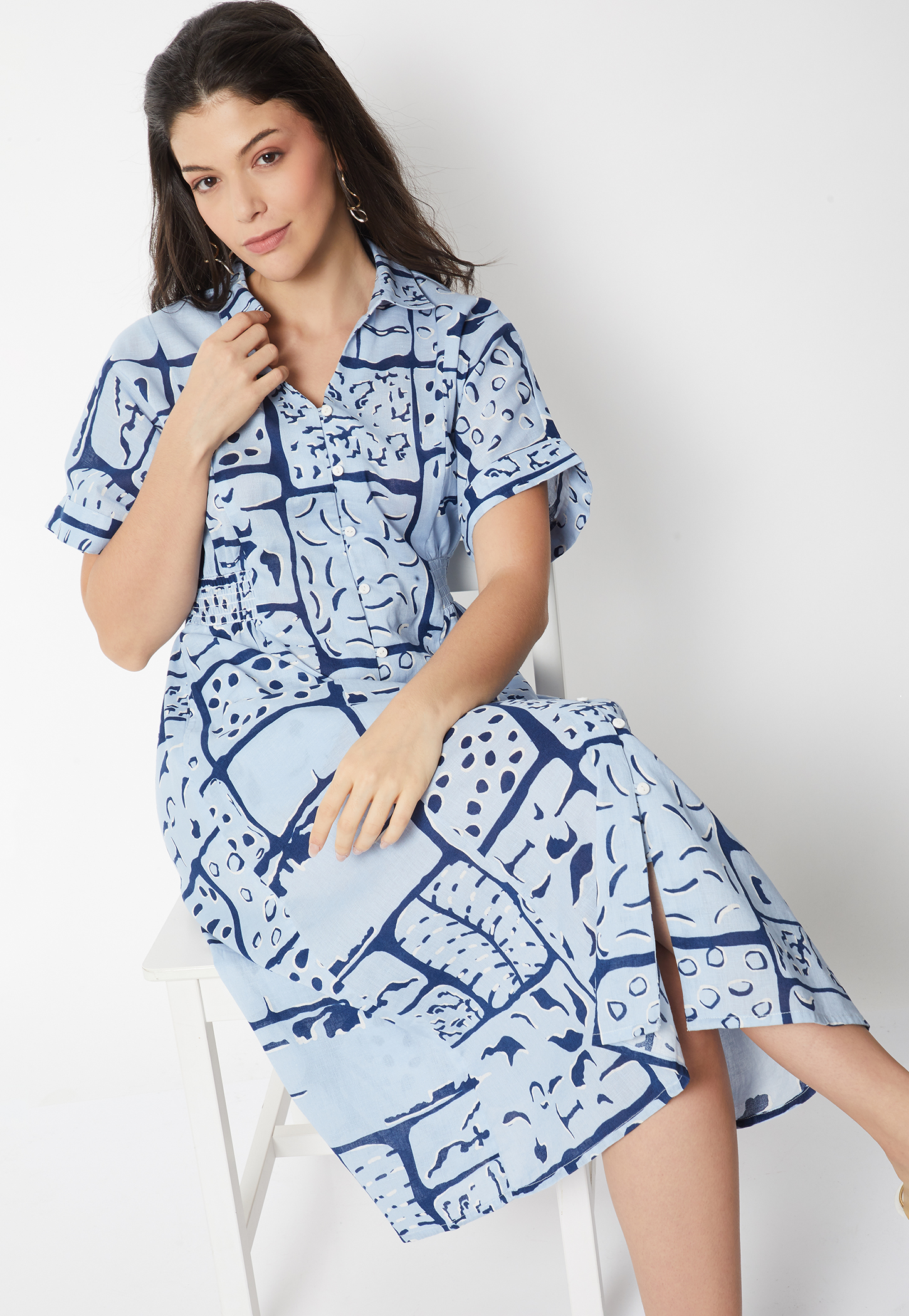 Women Printed Shirt Dress-picture-12