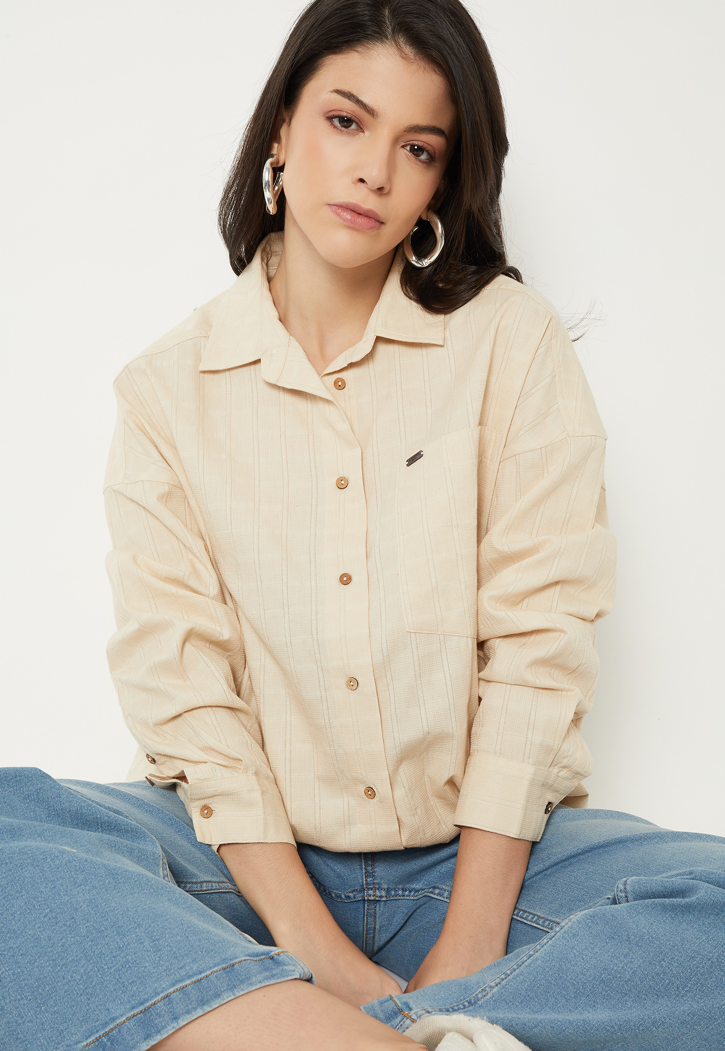 Women Oversized Checked Shirt-picture-31