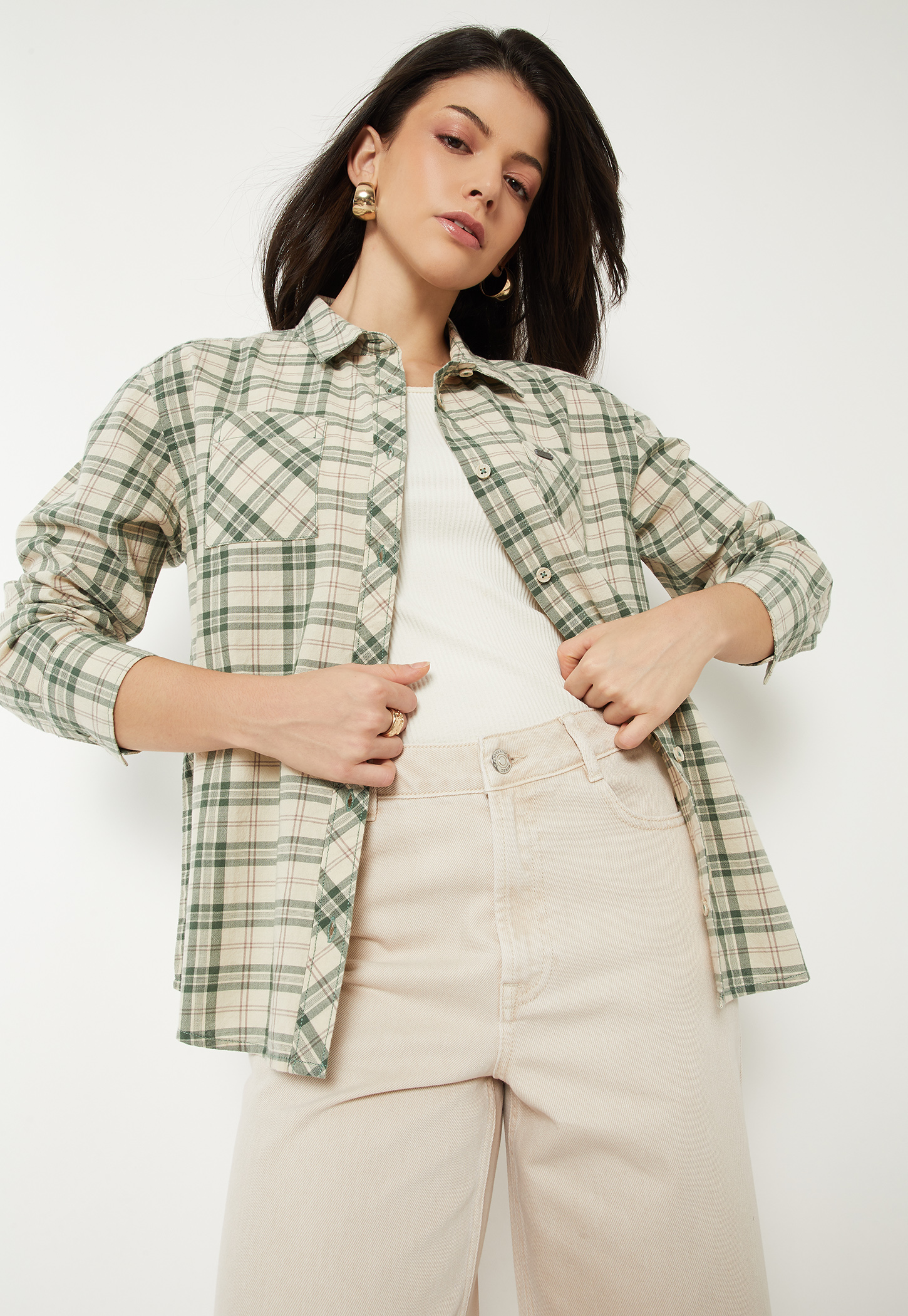 Women Checked Slim Fit Shirt-picture-14