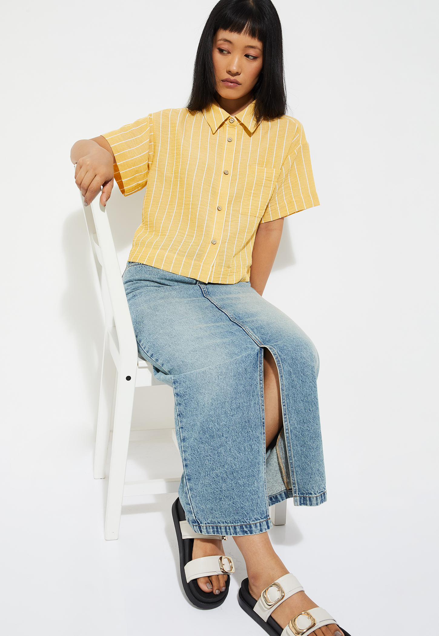 ALAYA F x URB_N Women Striped Shirt-picture-35