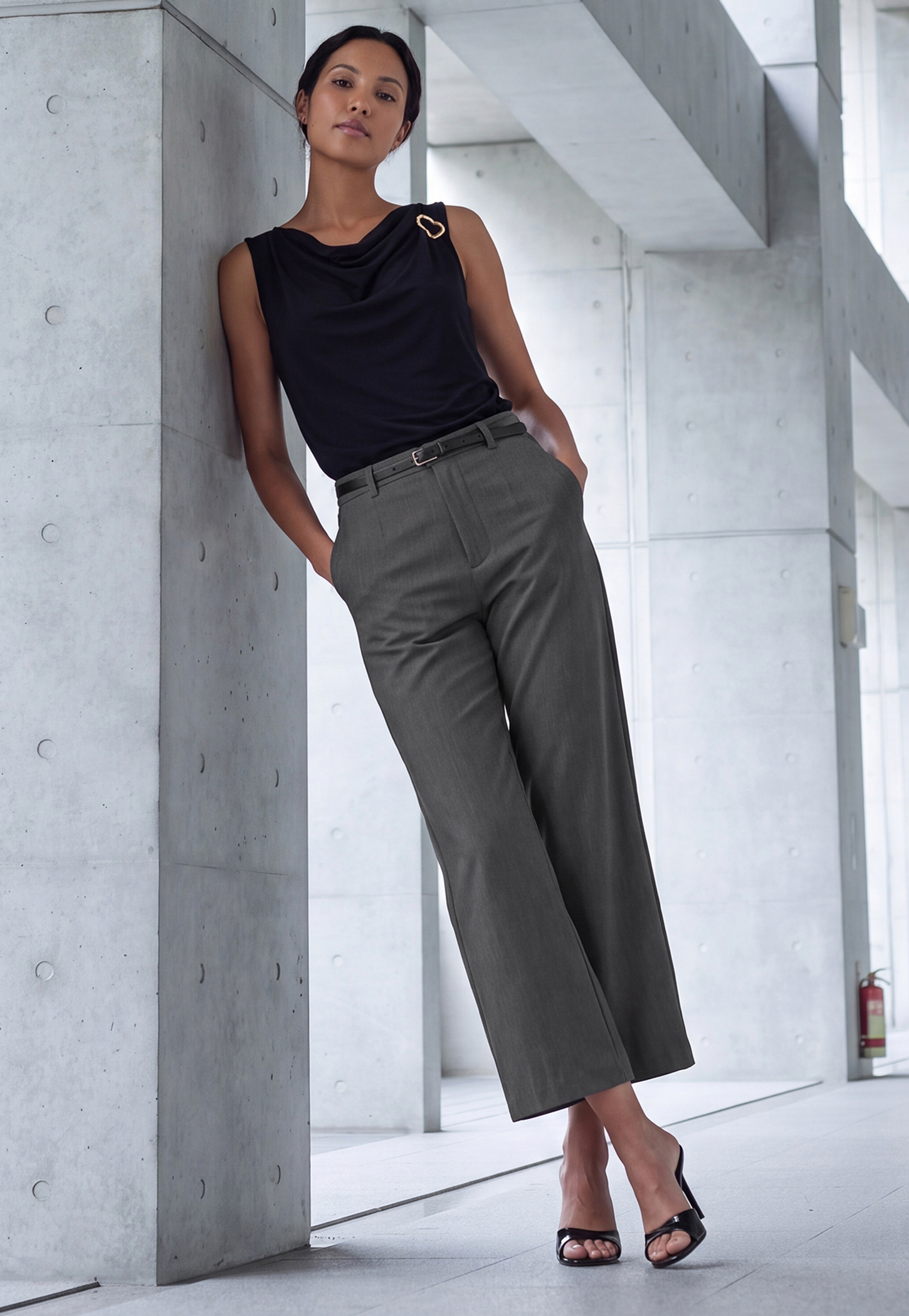 Women Solid High-Rise Trousers-picture-33