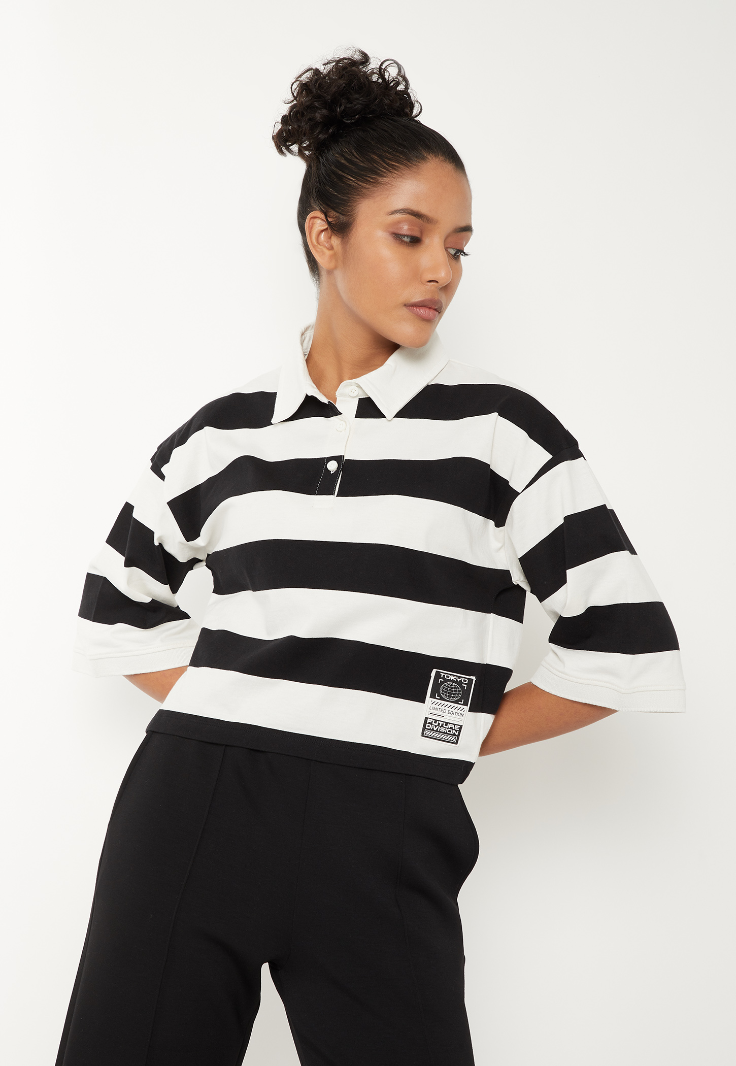 Women Striped Polo T-shirt-picture-39