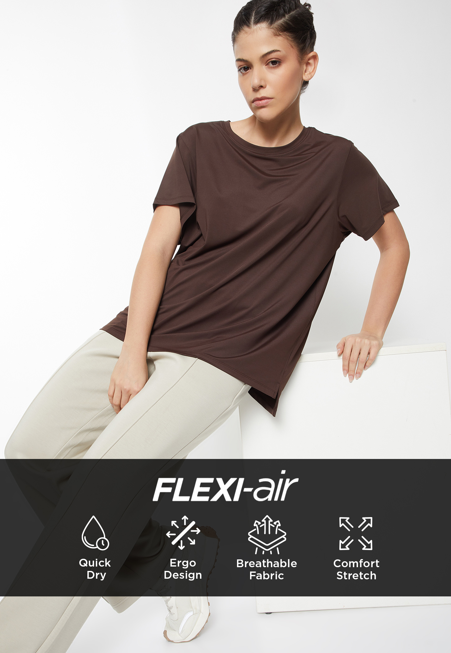 Women Oversized Solid Sports T-shirt-picture-54