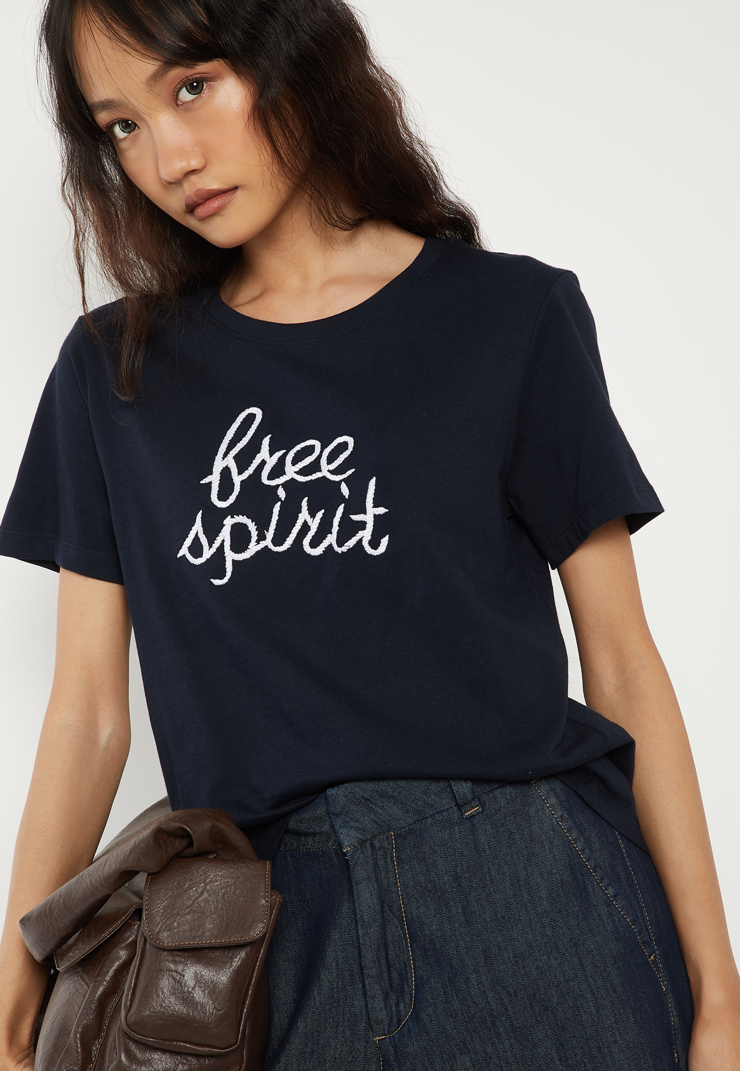 Women's Embroidered Relaxed Fit T-shirt-picture-31