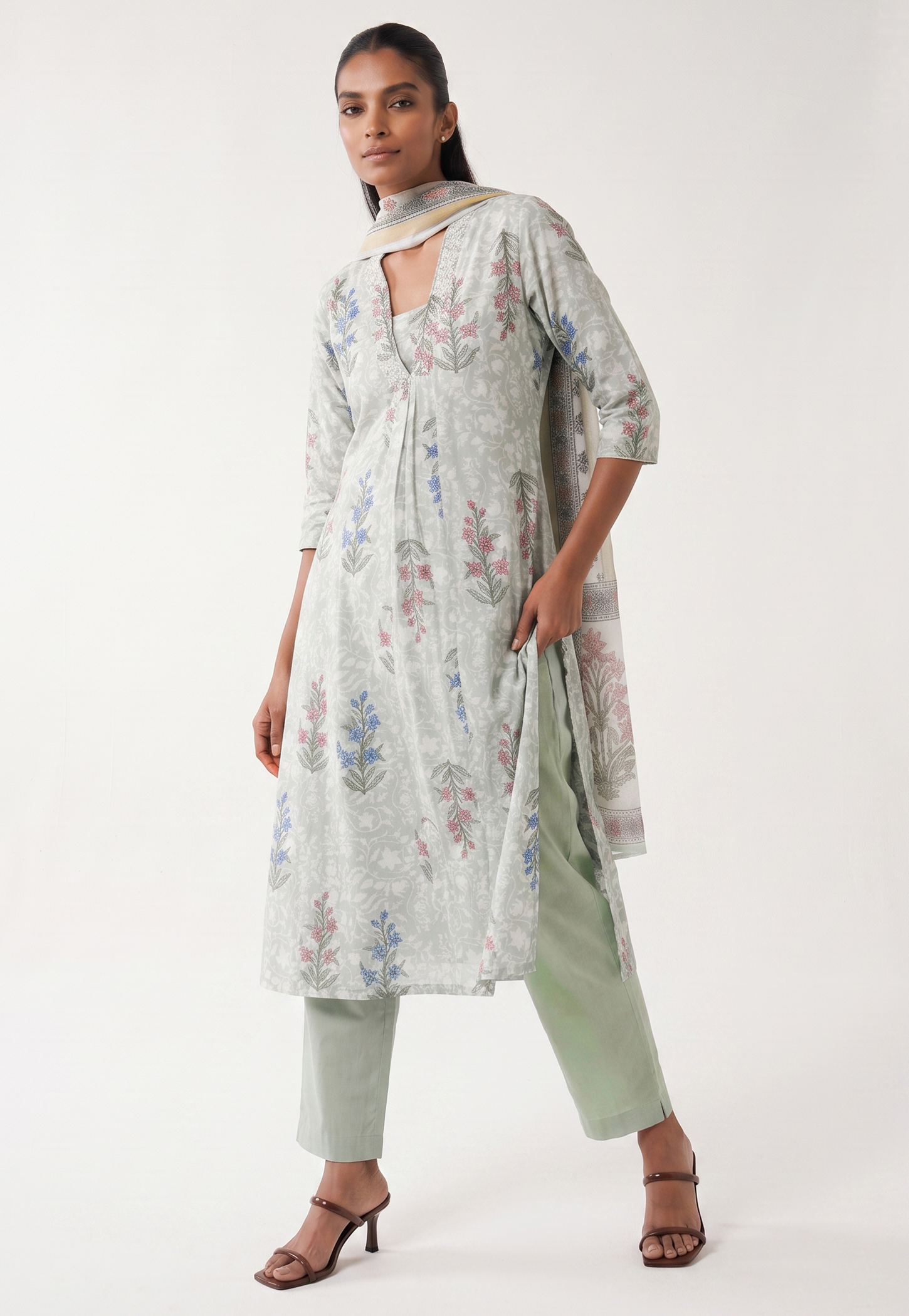 Women Floral Print A-Line Kurta Set-picture-29
