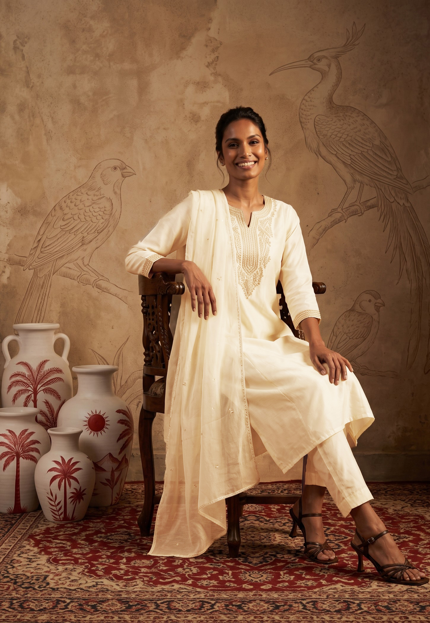 Women Embroidered A-Line Kurta Set with Dupatta-image-36