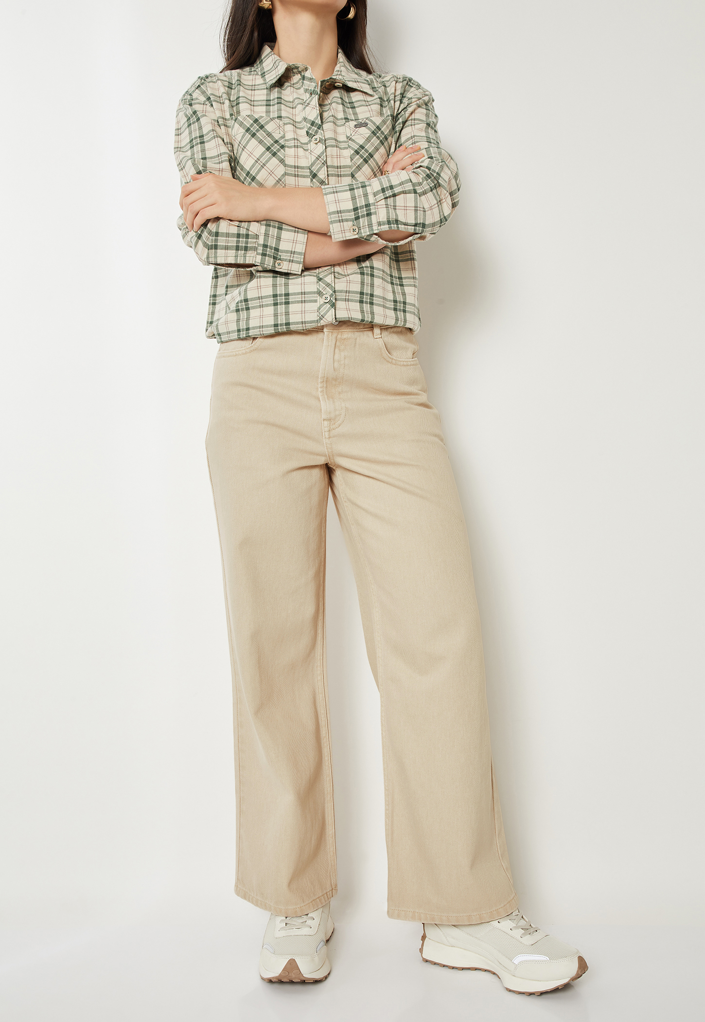 Women Solid Wide Leg Jeans-picture-49