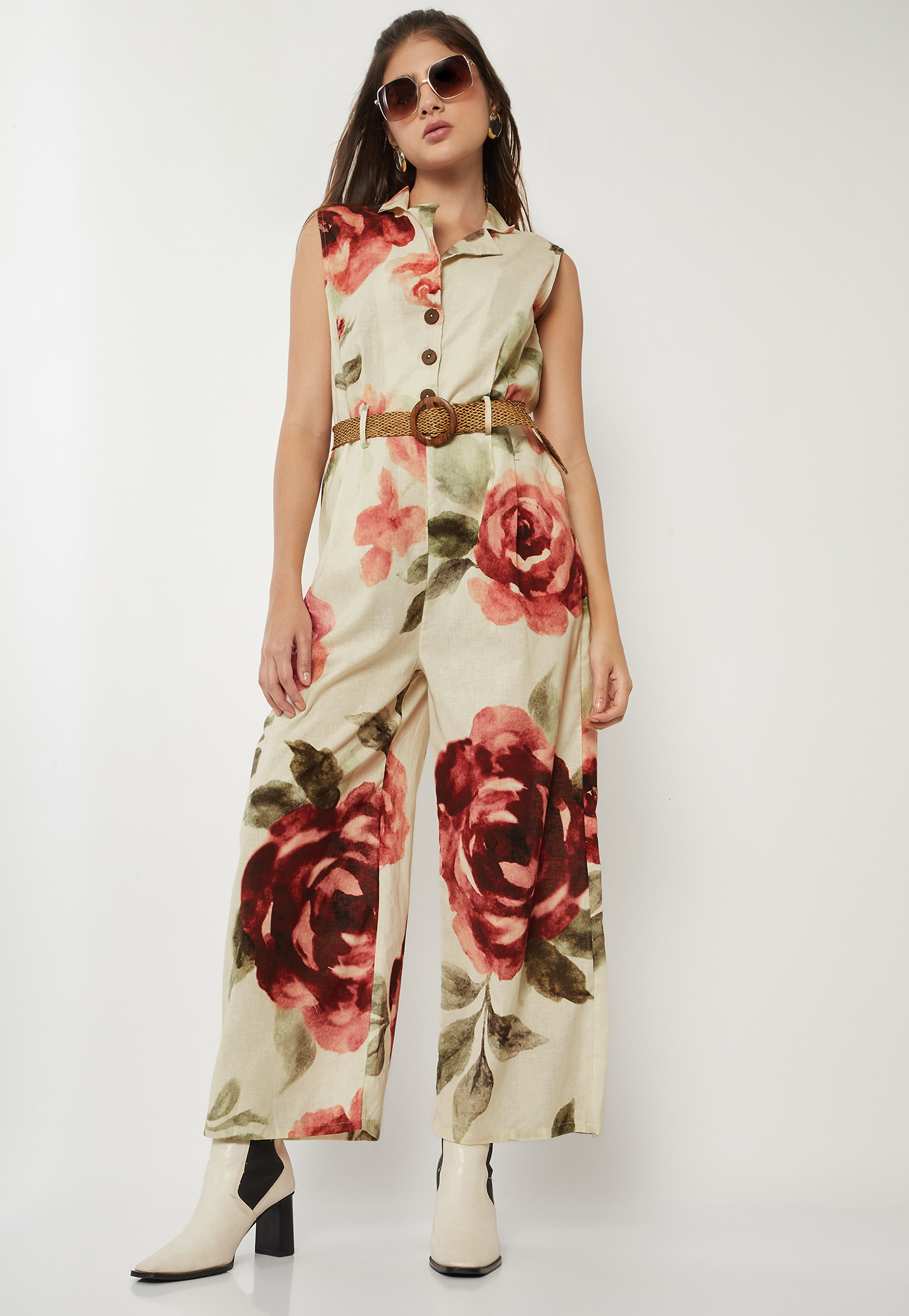 Women Floral Print Ethnic Jumpsuit-picture-32