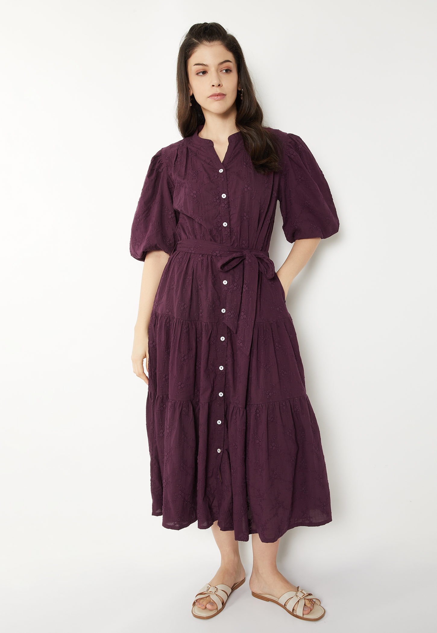 Women Embroidered Tiered Dress-picture-28