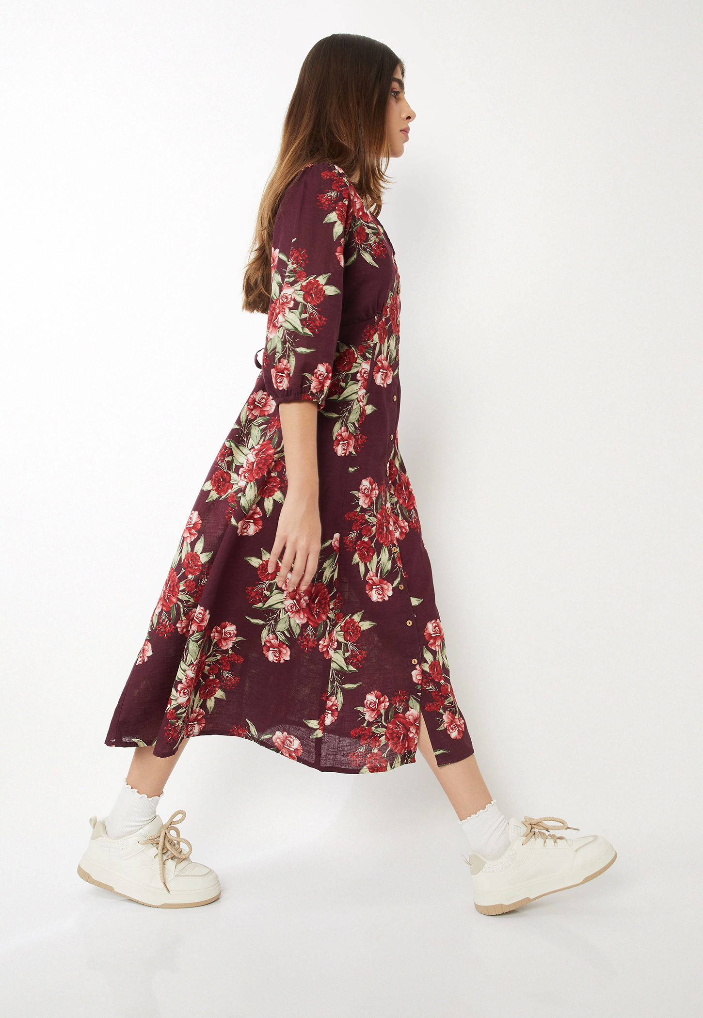 Women Floral Print A-line Dress-picture-19