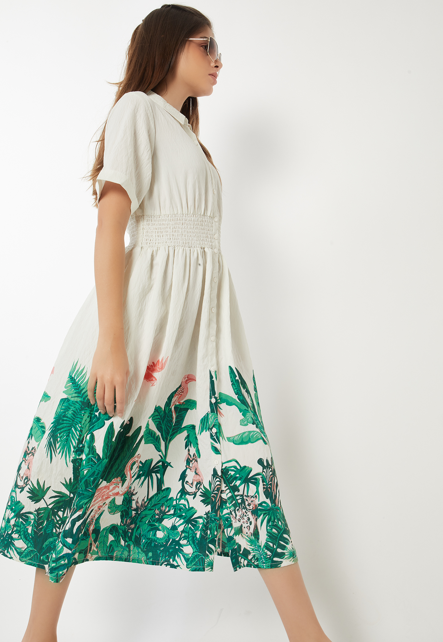 Women Floral Print Shirt Dress-picture-16