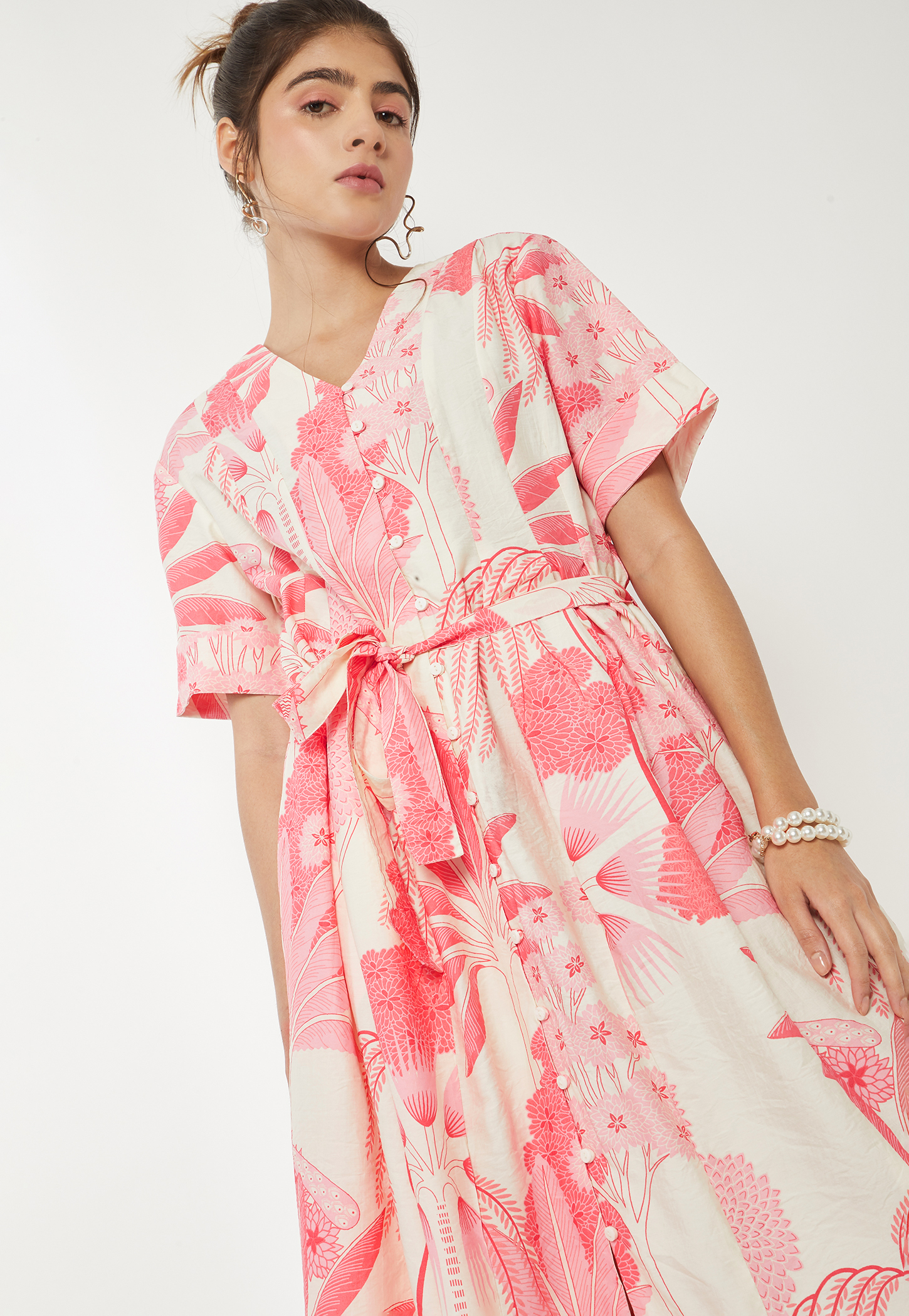 Women Floral Print A-line Dress-picture-48