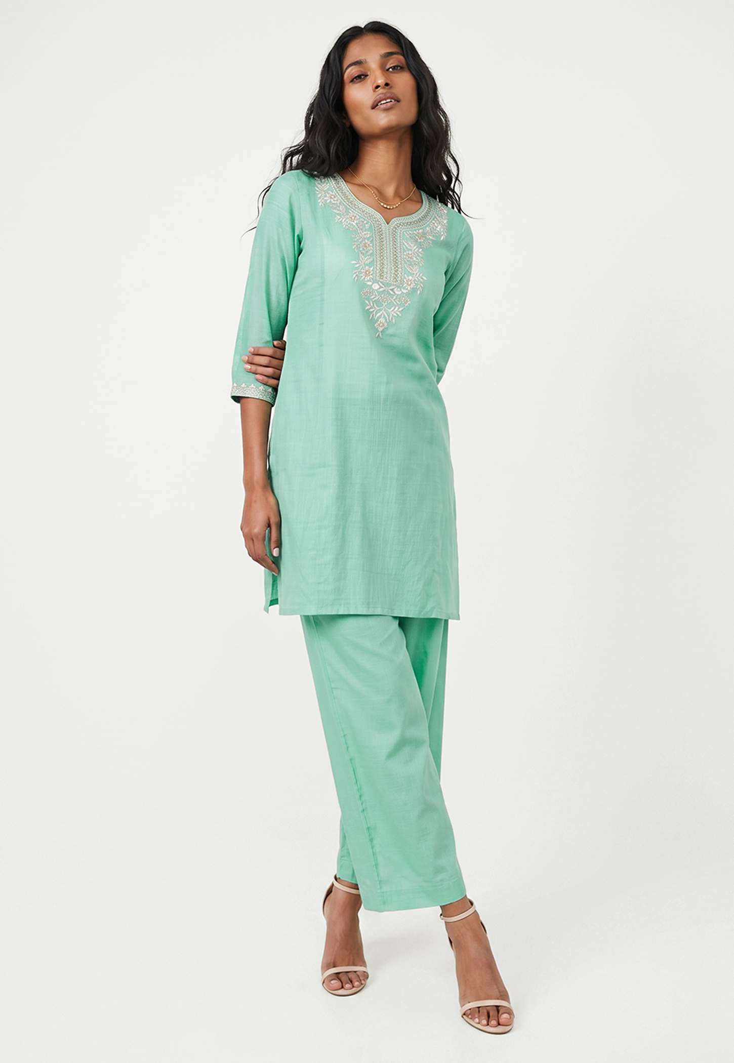 Straight Embroidered Kurta Set for Women-picture-50
