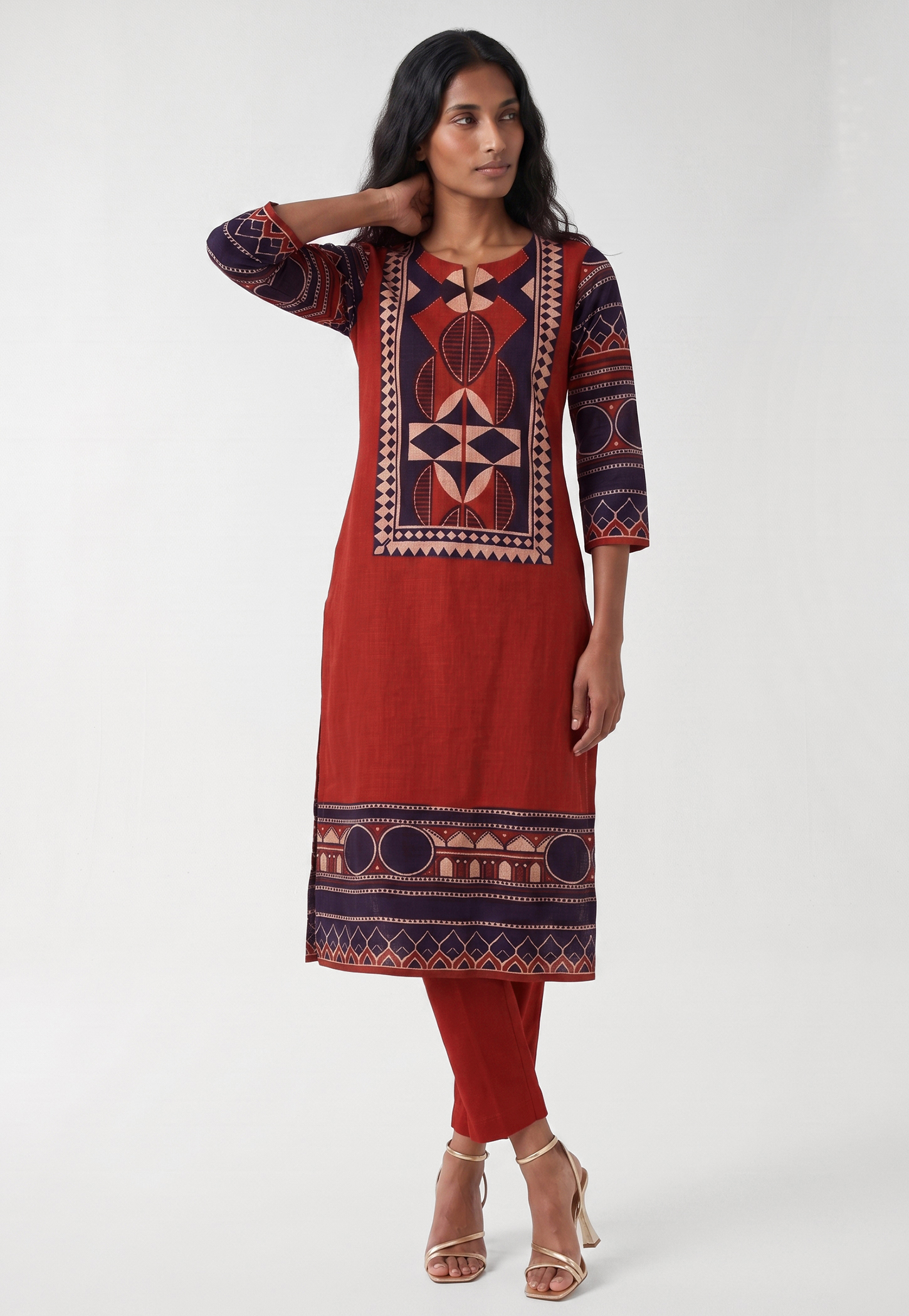 Women Printed Straight Kurta Set-image-14