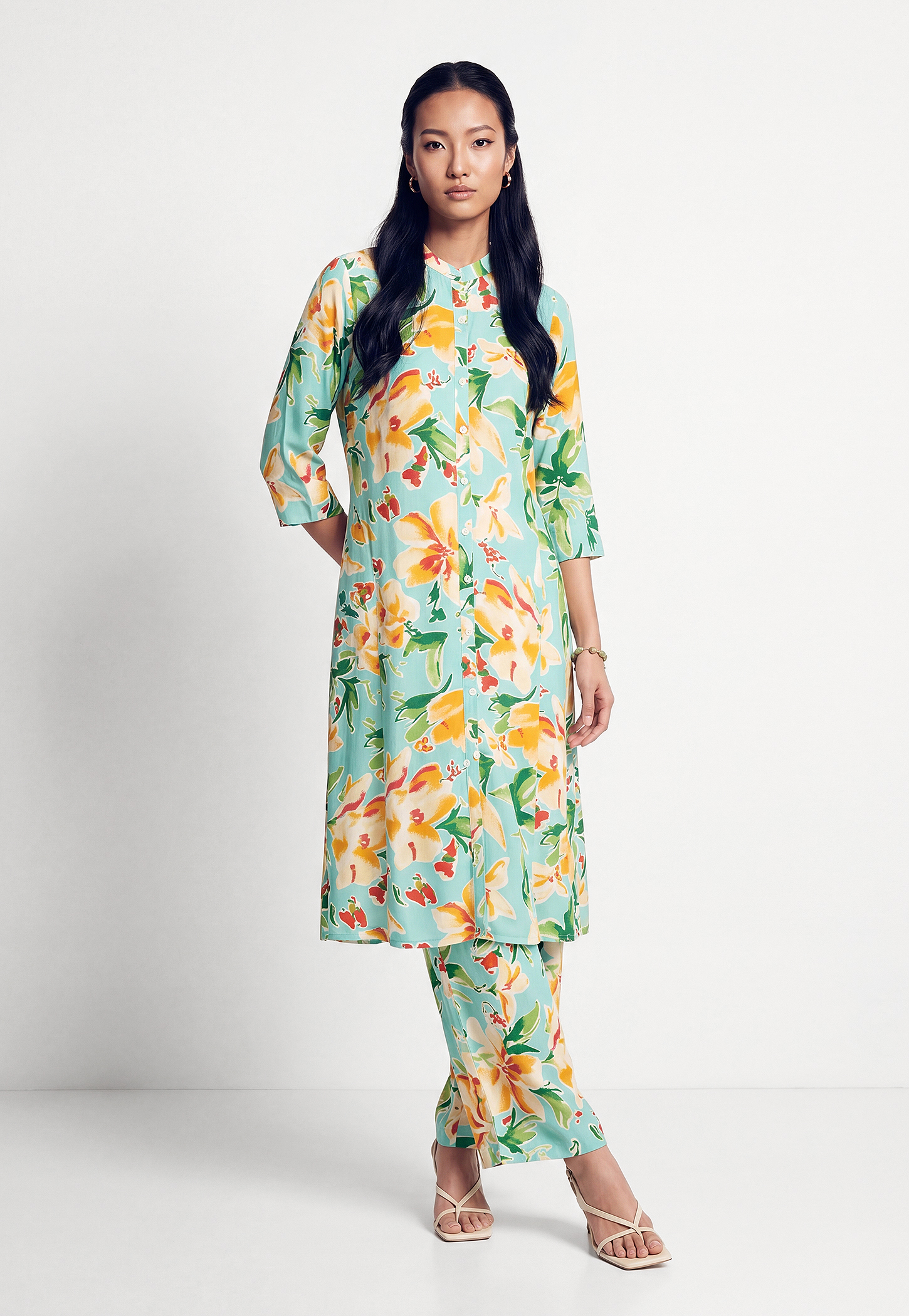 Women Floral Print Straight Kurta Set-picture-49
