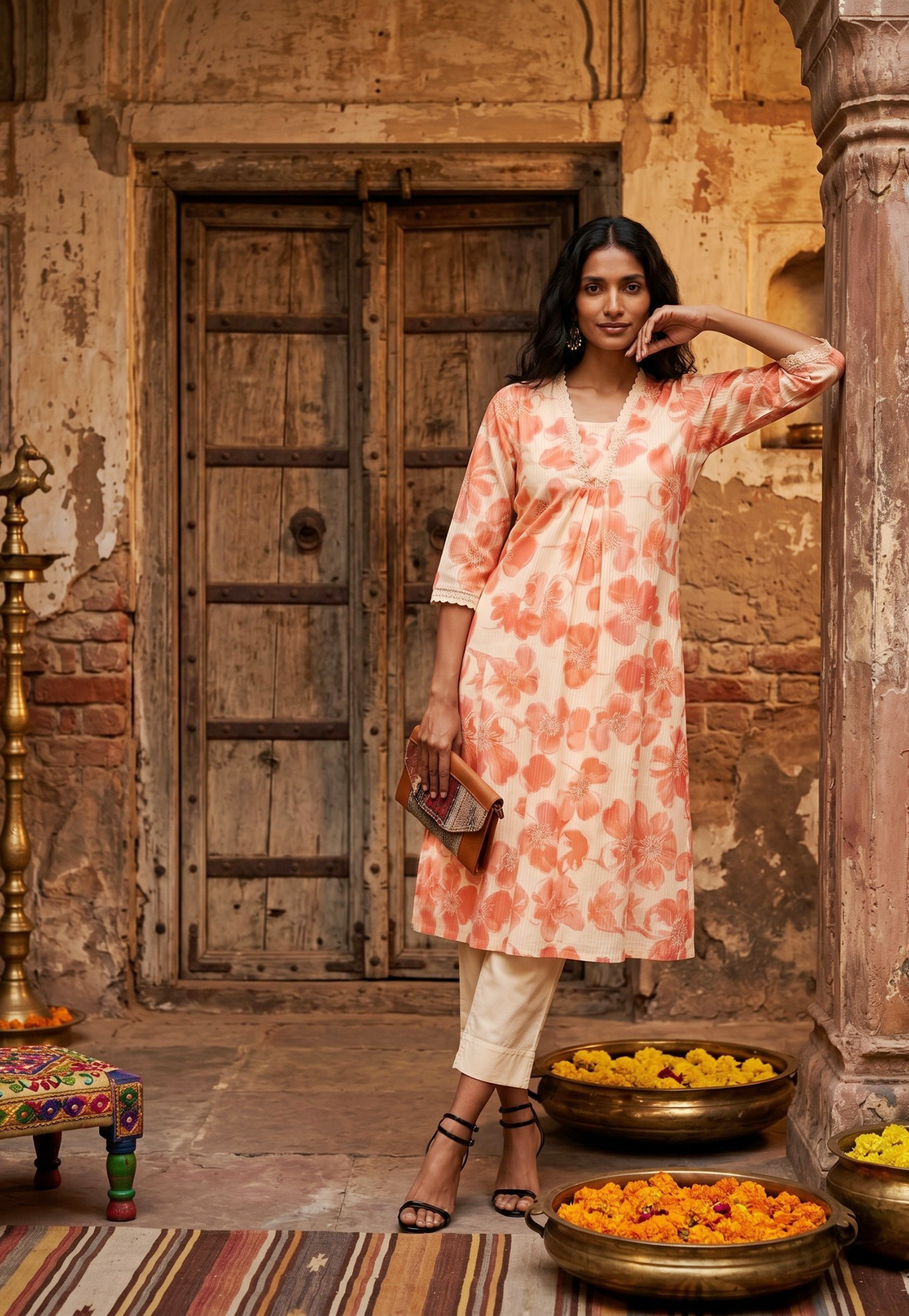 Women Floral Print A-line Kurta Set-picture-14