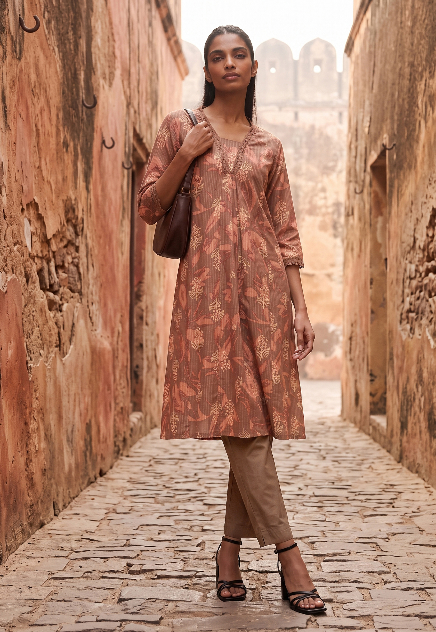 Women Floral Print A-Line Kurta Set-picture-11