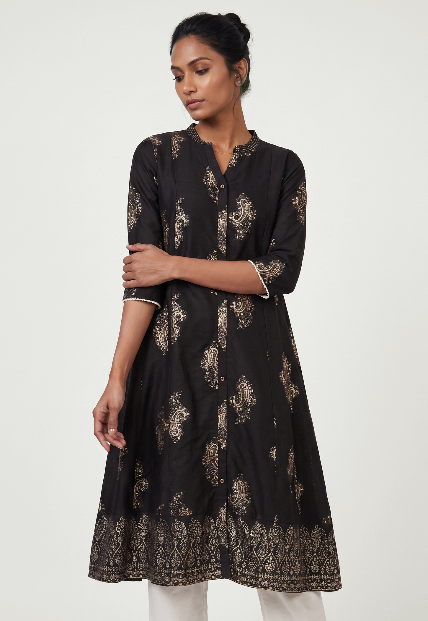 Women Foil Print Anarkali Kurta-picture-41