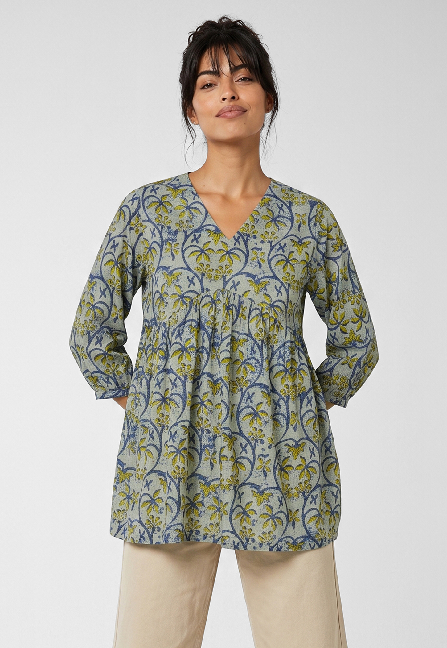 Women Printed A-line Kurti-image-6