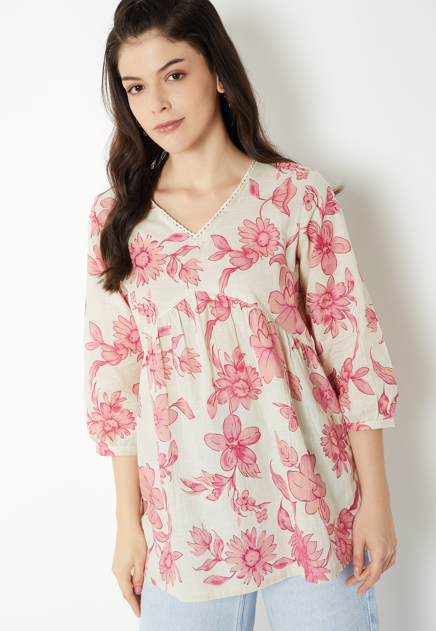 Women Floral Print Alia Cut Short Kurti-picture-56