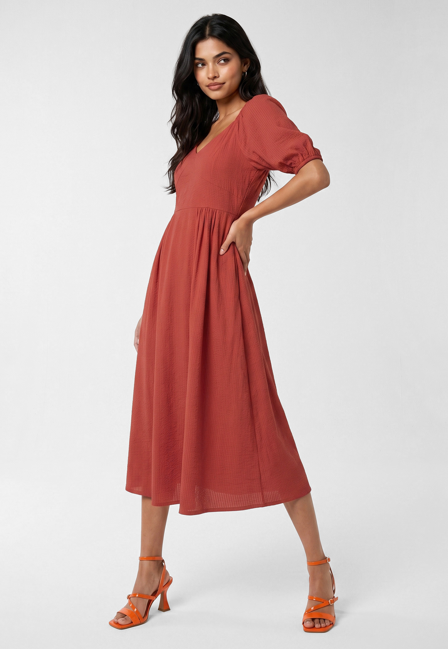 Women Textured Midi Dress-picture-40