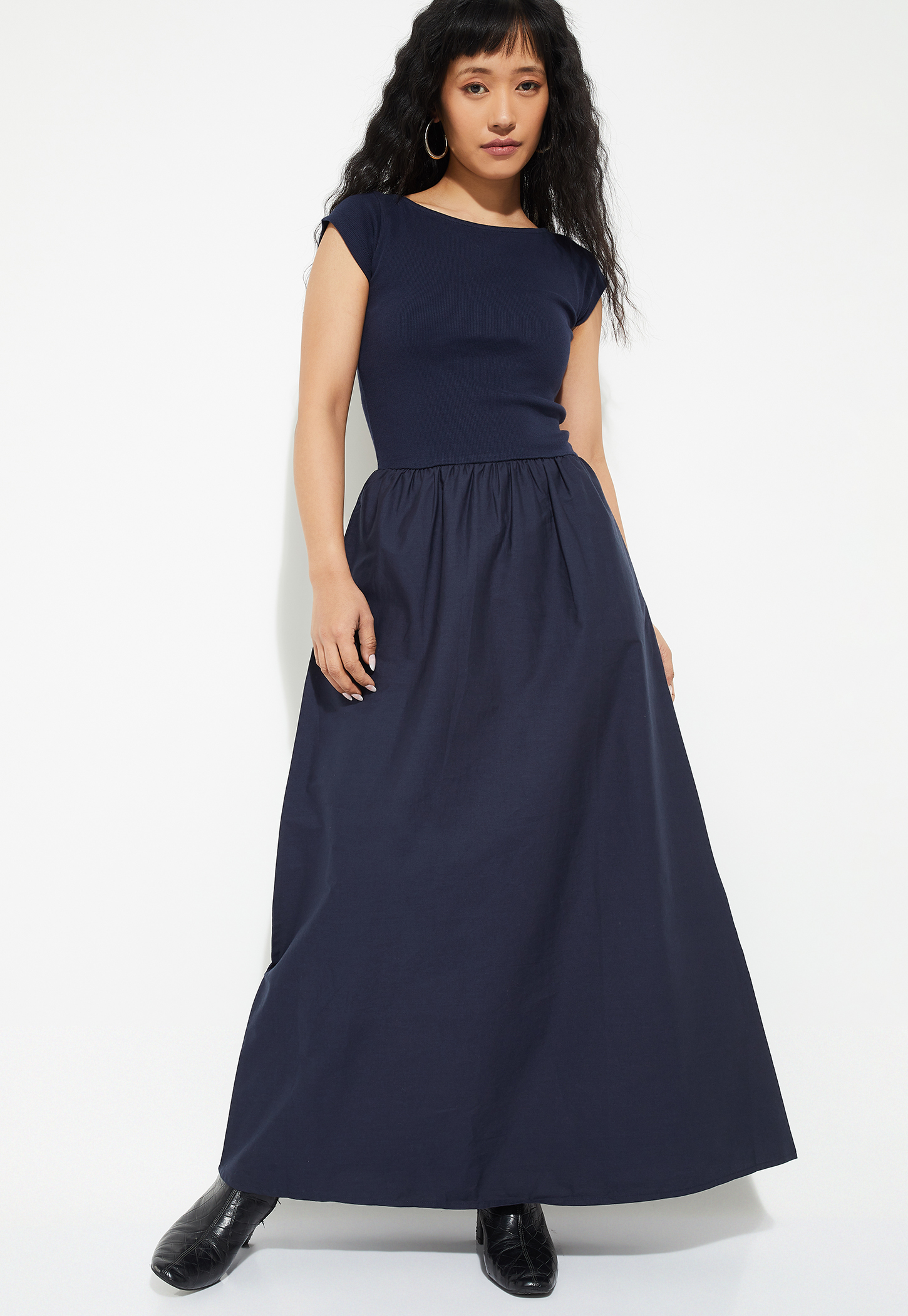 Women Solid Maxi Dress-image-9