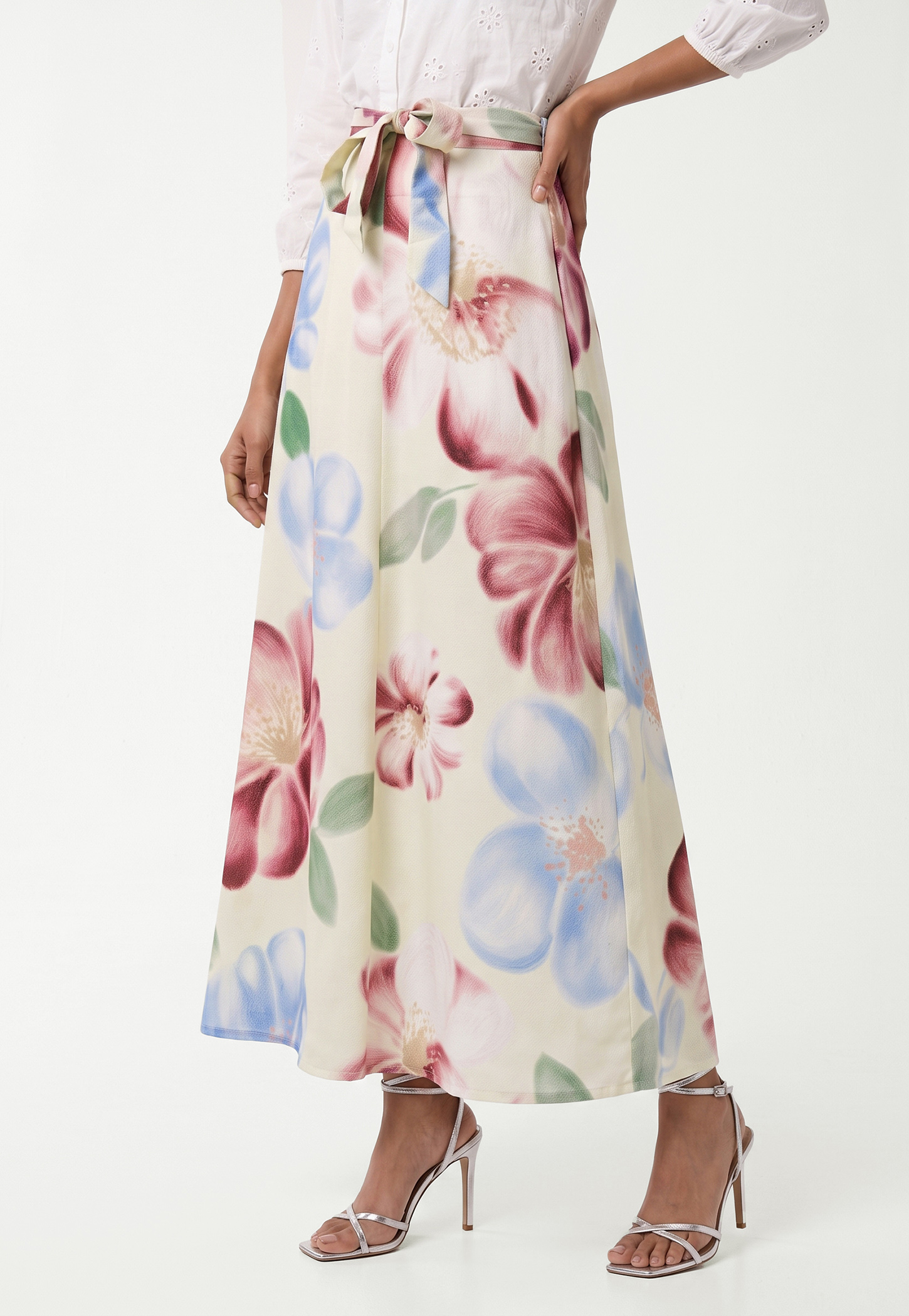 Women Floral Print Wrap Skirt-picture-11