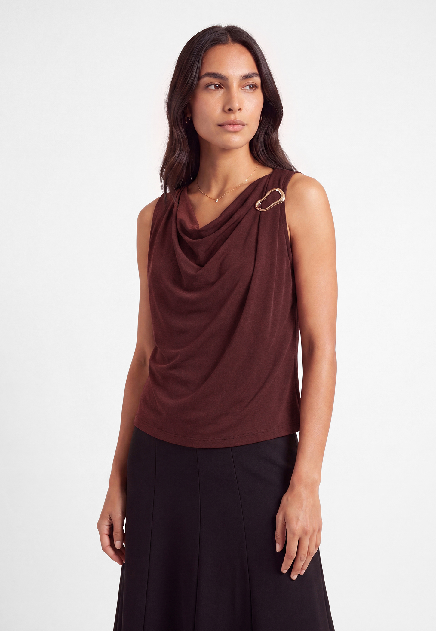 Women Solid Cowl Top-picture-15