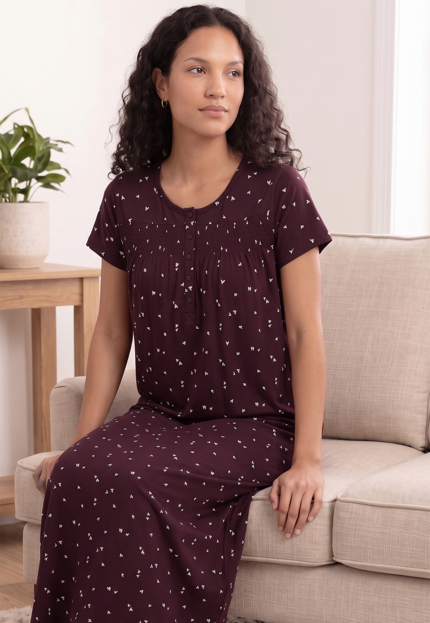 Women Floral Print Nightgown-picture-23