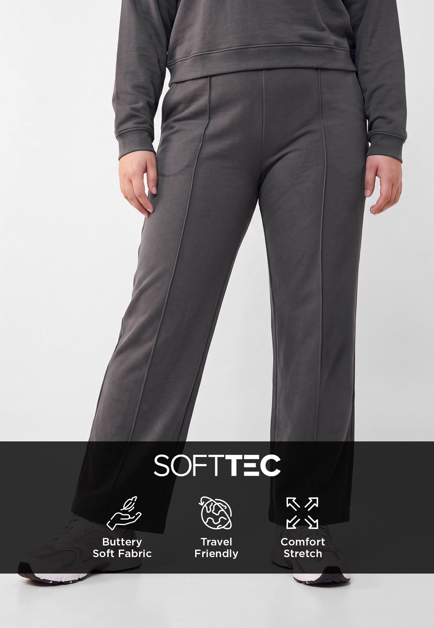 Women Pintuck Wide Leg Sports Track Pants-picture-51