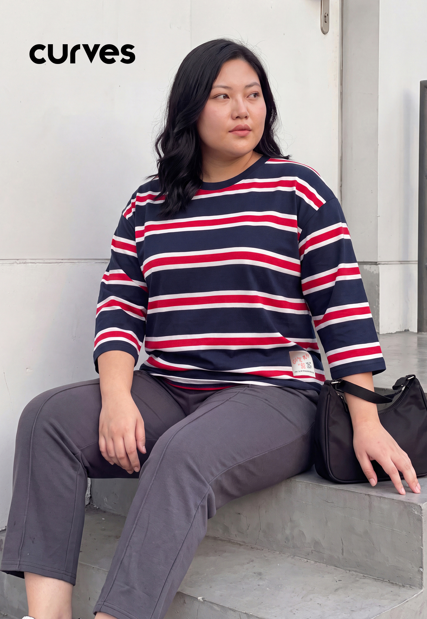 Women Striped Sports T-shirt-picture-29