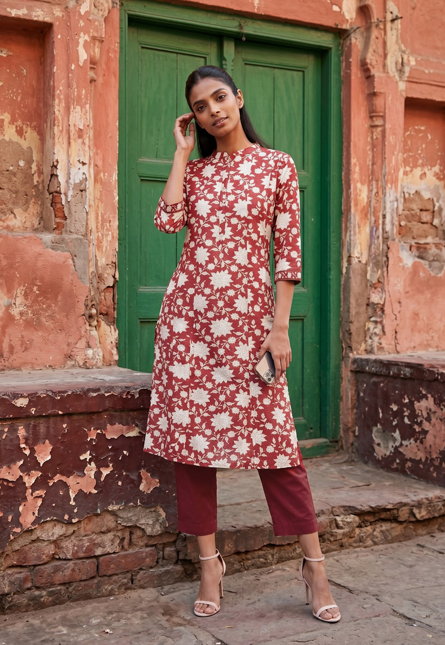 Women Floral Print Straight Kurta Set-picture-33