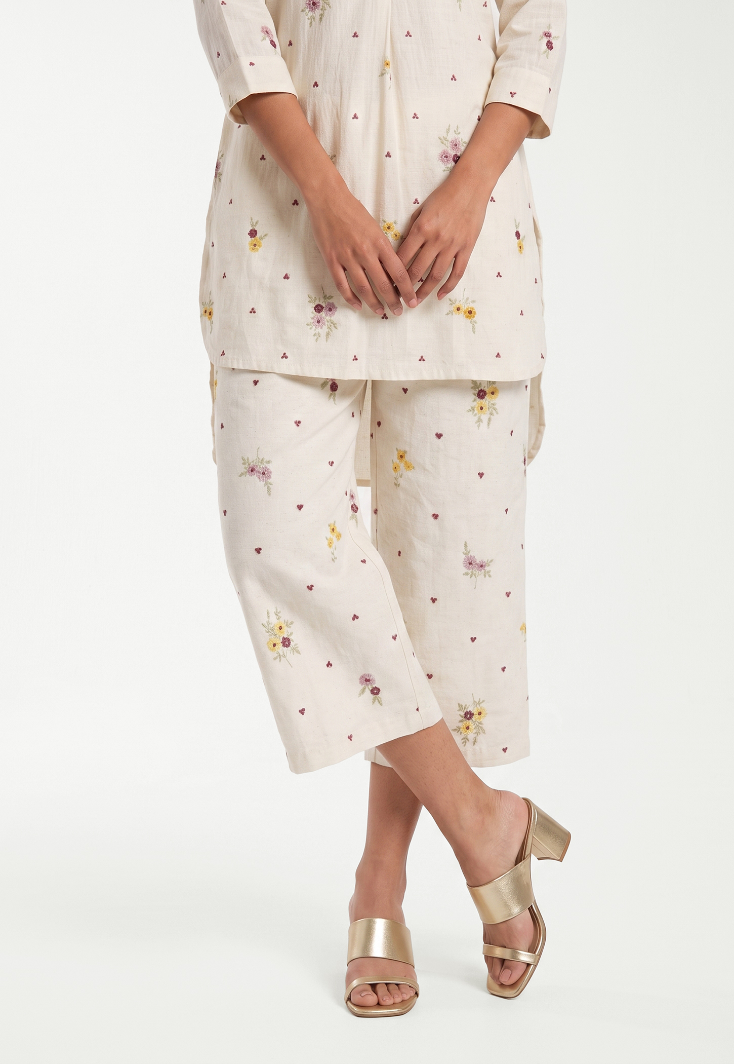 Women Floral Print Straight Pants-image-46