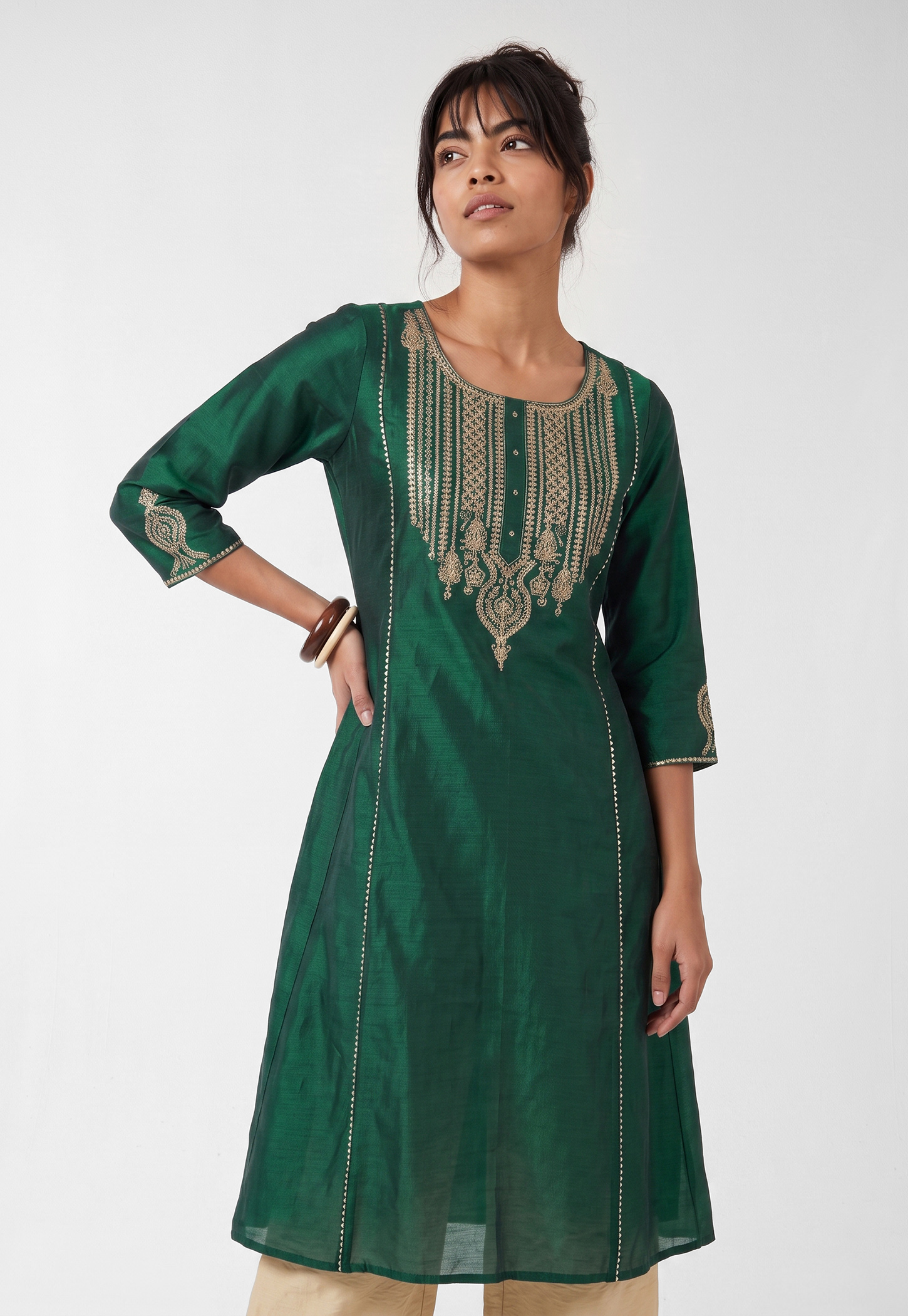 Women Embroidered A-line Kurta-picture-43